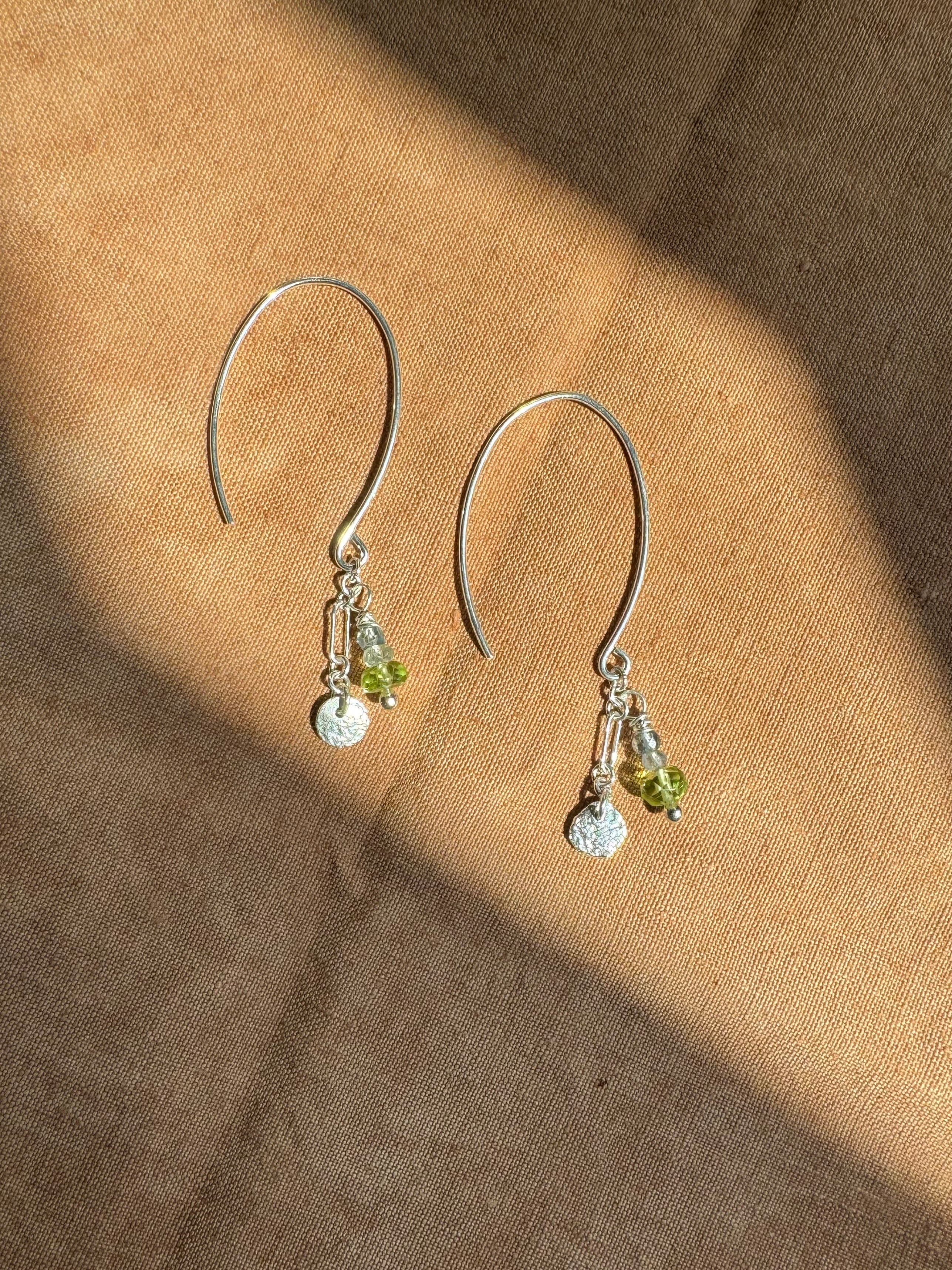 Beaded Sterling Silver Threaders with Hand Forged Silver Charms