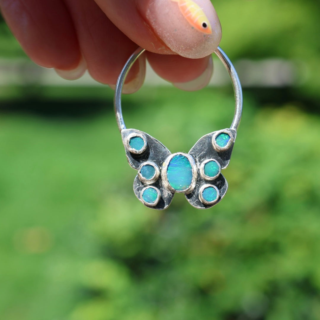 Opal Butterfly Necklace