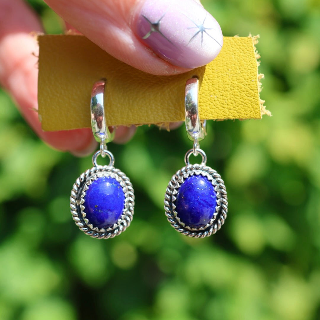 Lapis Earrings | Huggie Hoops