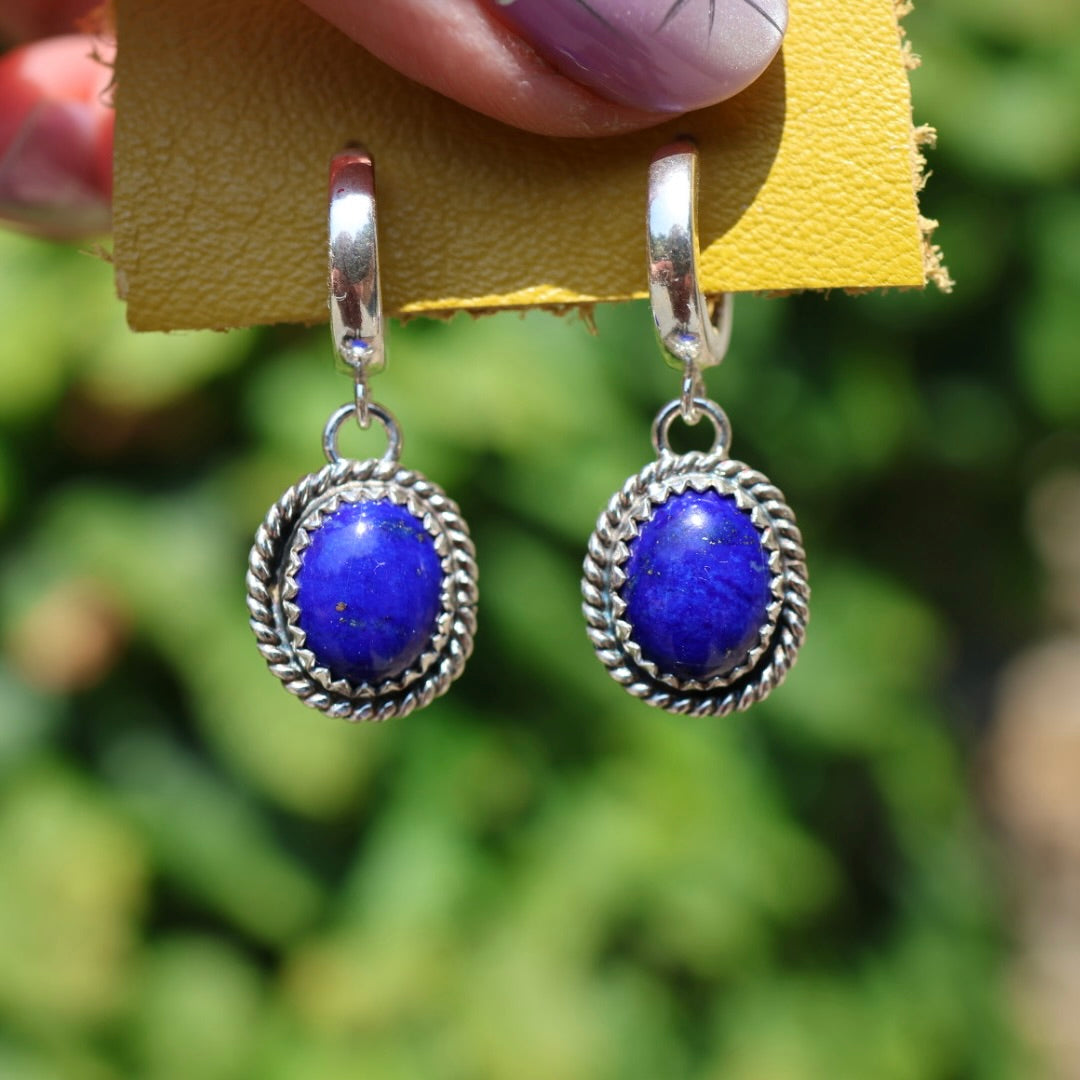 Lapis Earrings | Huggie Hoops