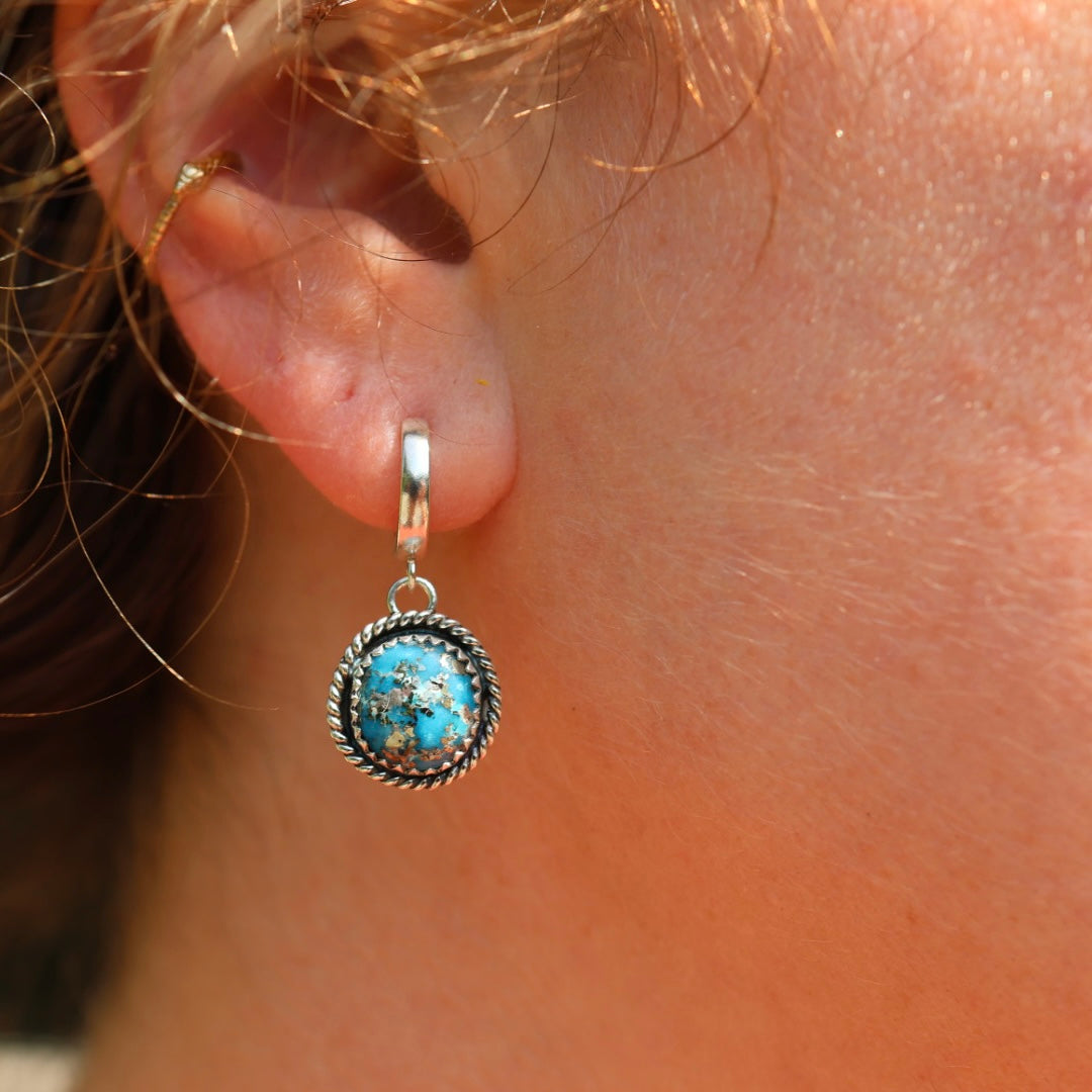 Persian Turquoise Earrings | Huggie Hoops