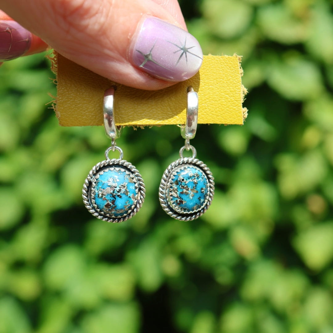 Persian Turquoise Earrings | Huggie Hoops