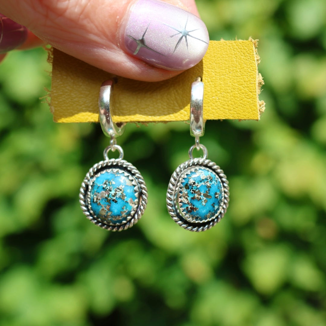Persian Turquoise Earrings | Huggie Hoops
