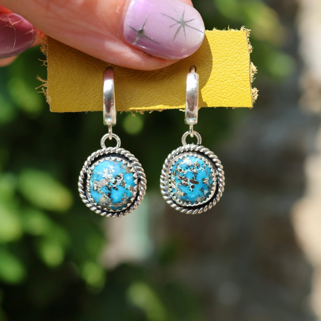 Persian Turquoise Earrings | Huggie Hoops