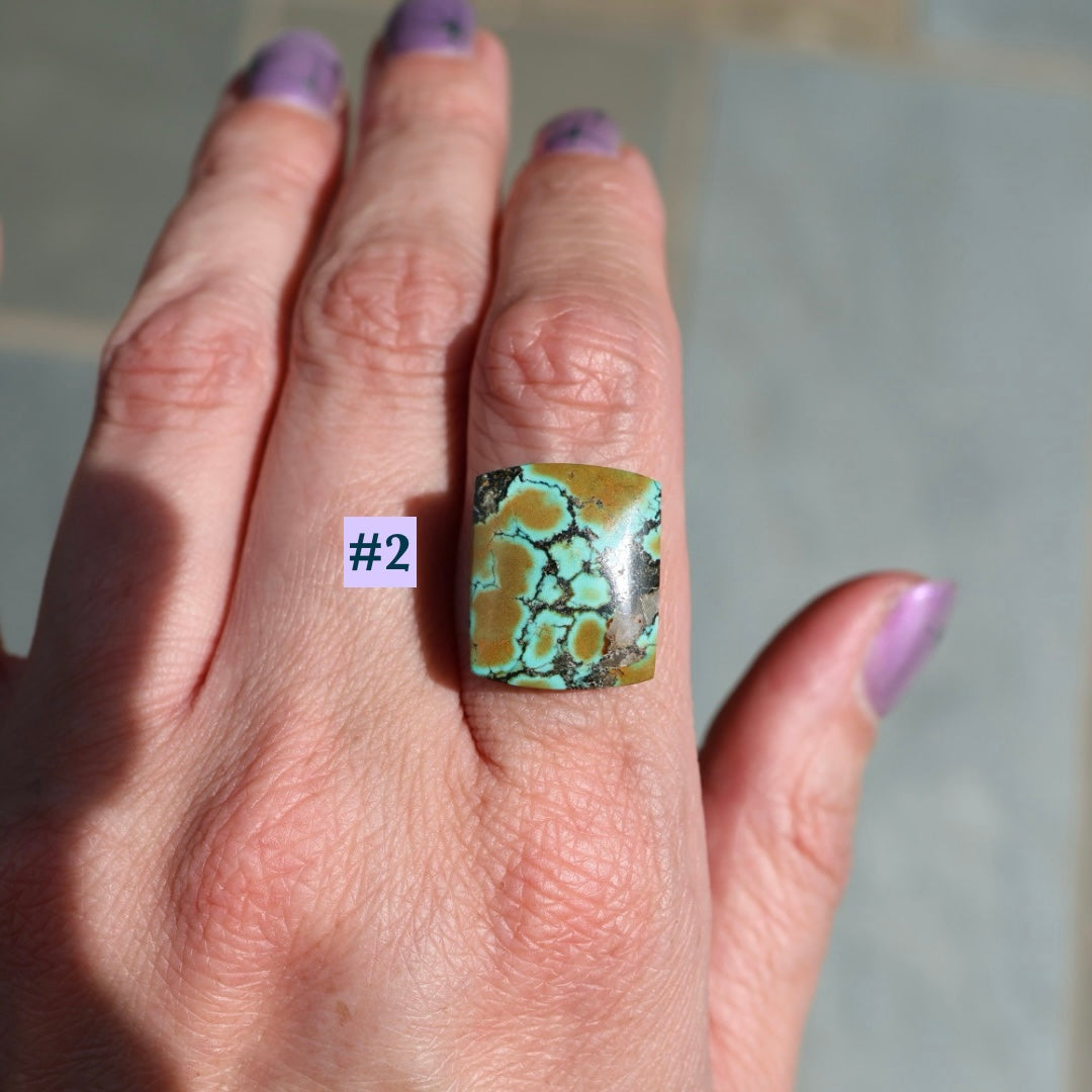 MTO Turquoise Barrel Rings- Pick your Own Stone