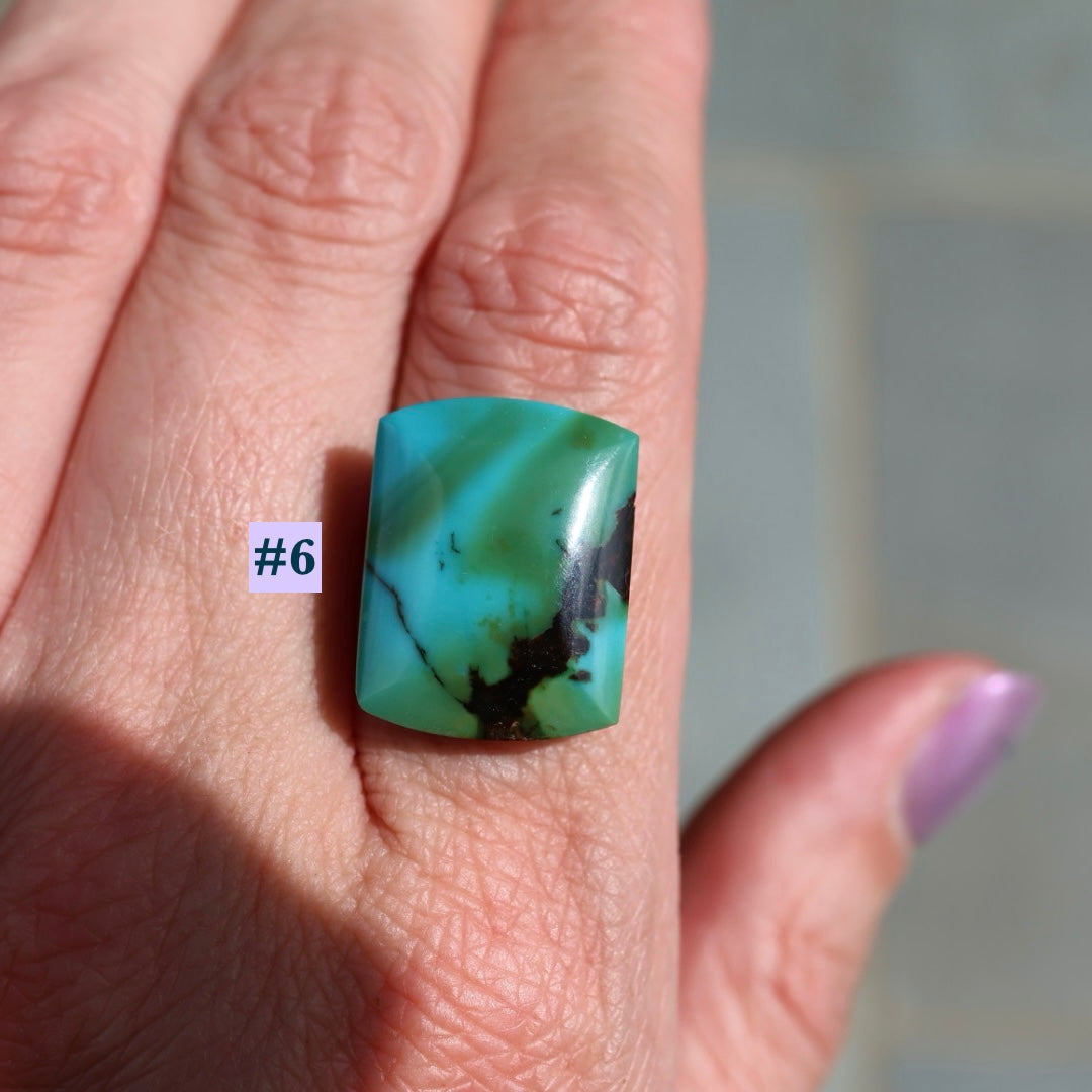 MTO Turquoise Barrel Rings- Pick your Own Stone