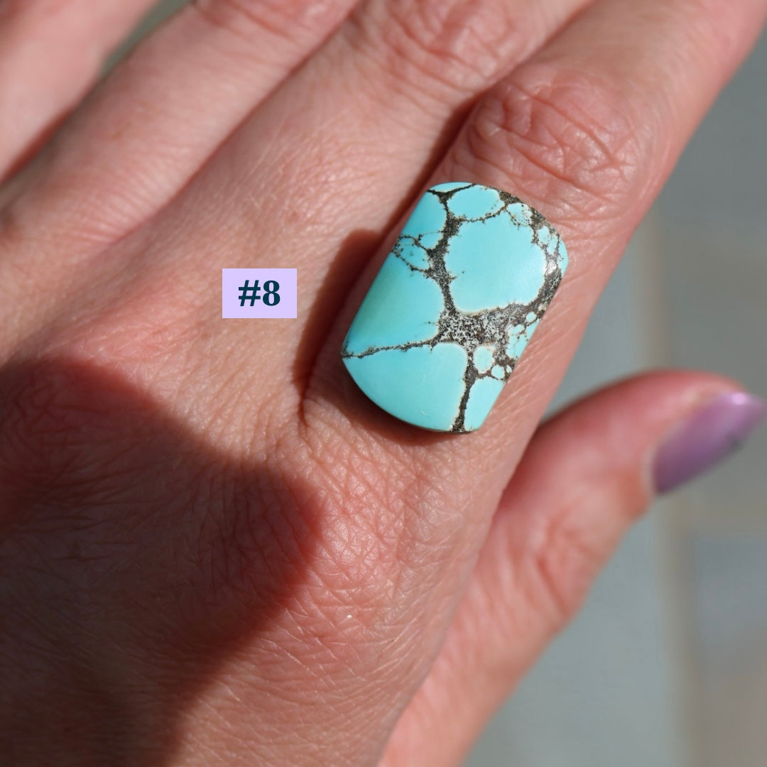 MTO Turquoise Barrel Rings- Pick your Own Stone