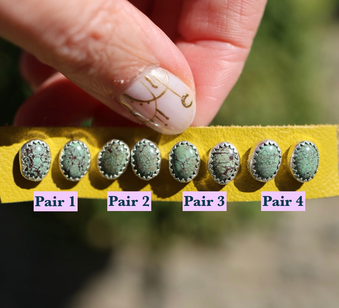 Egyptian Turquoise Stud Earrings