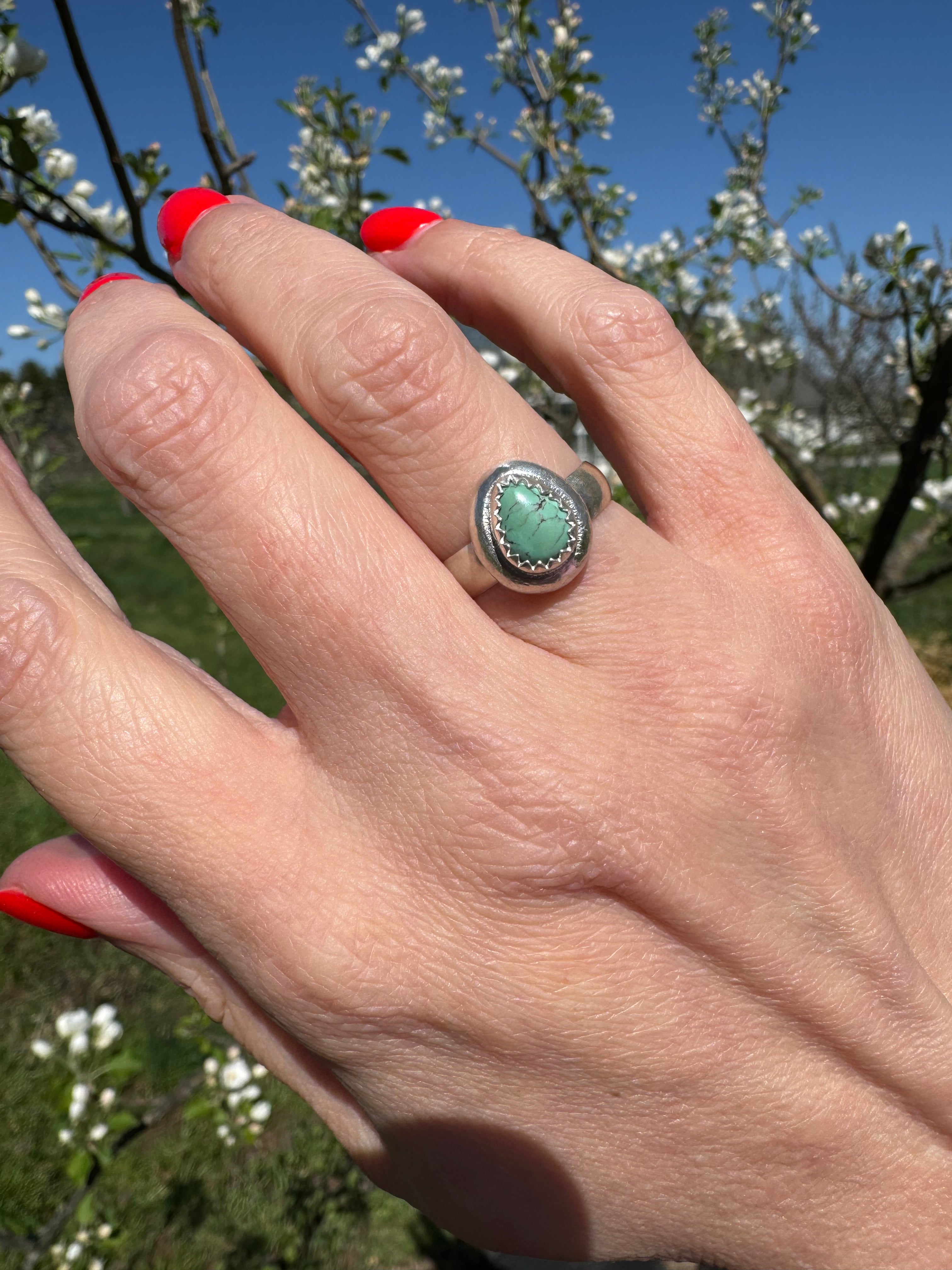 Egyptian Turquoise Ring (size 6/6.25)