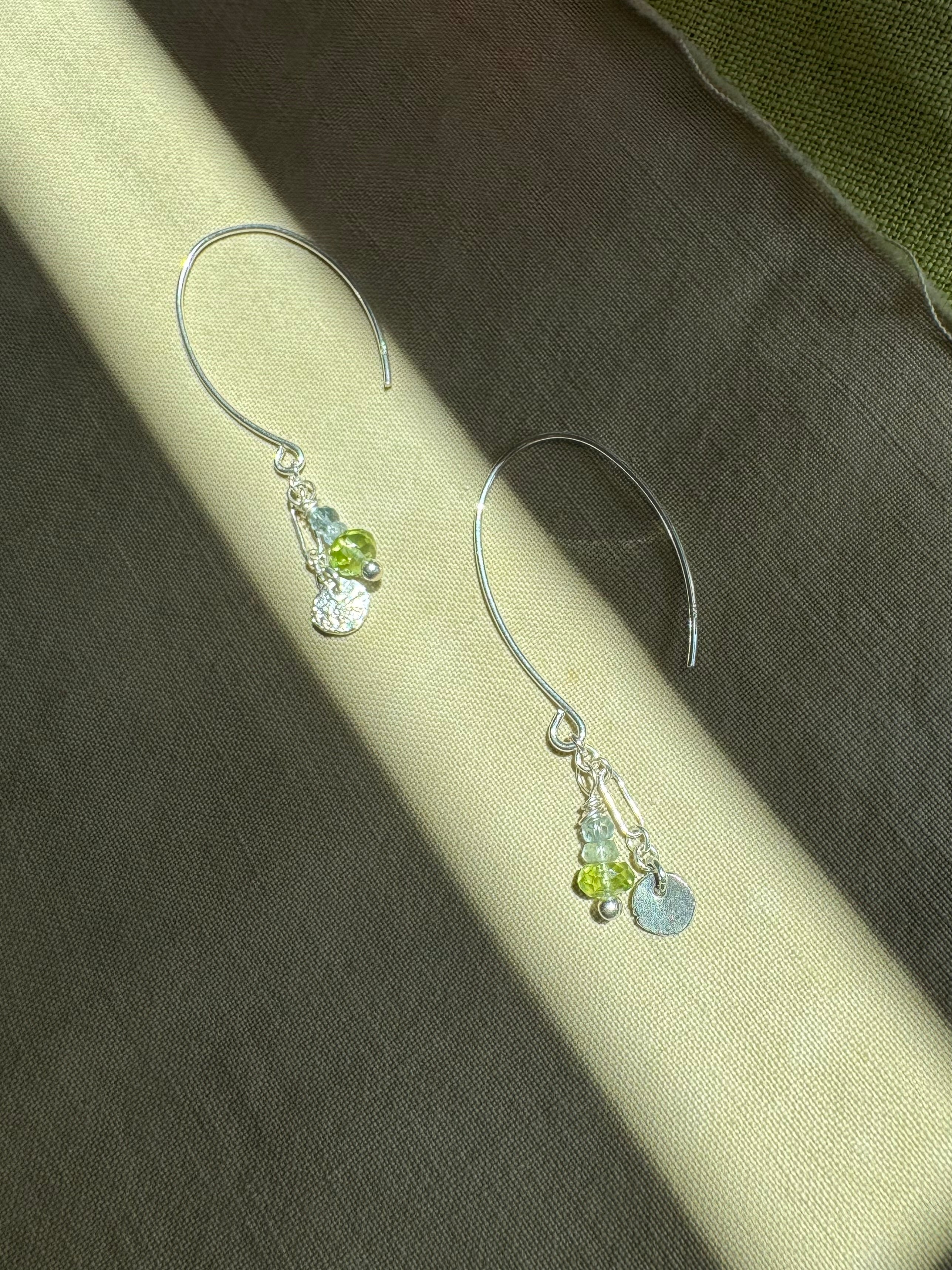 Beaded Sterling Silver Threaders with Hand Forged Silver Charms