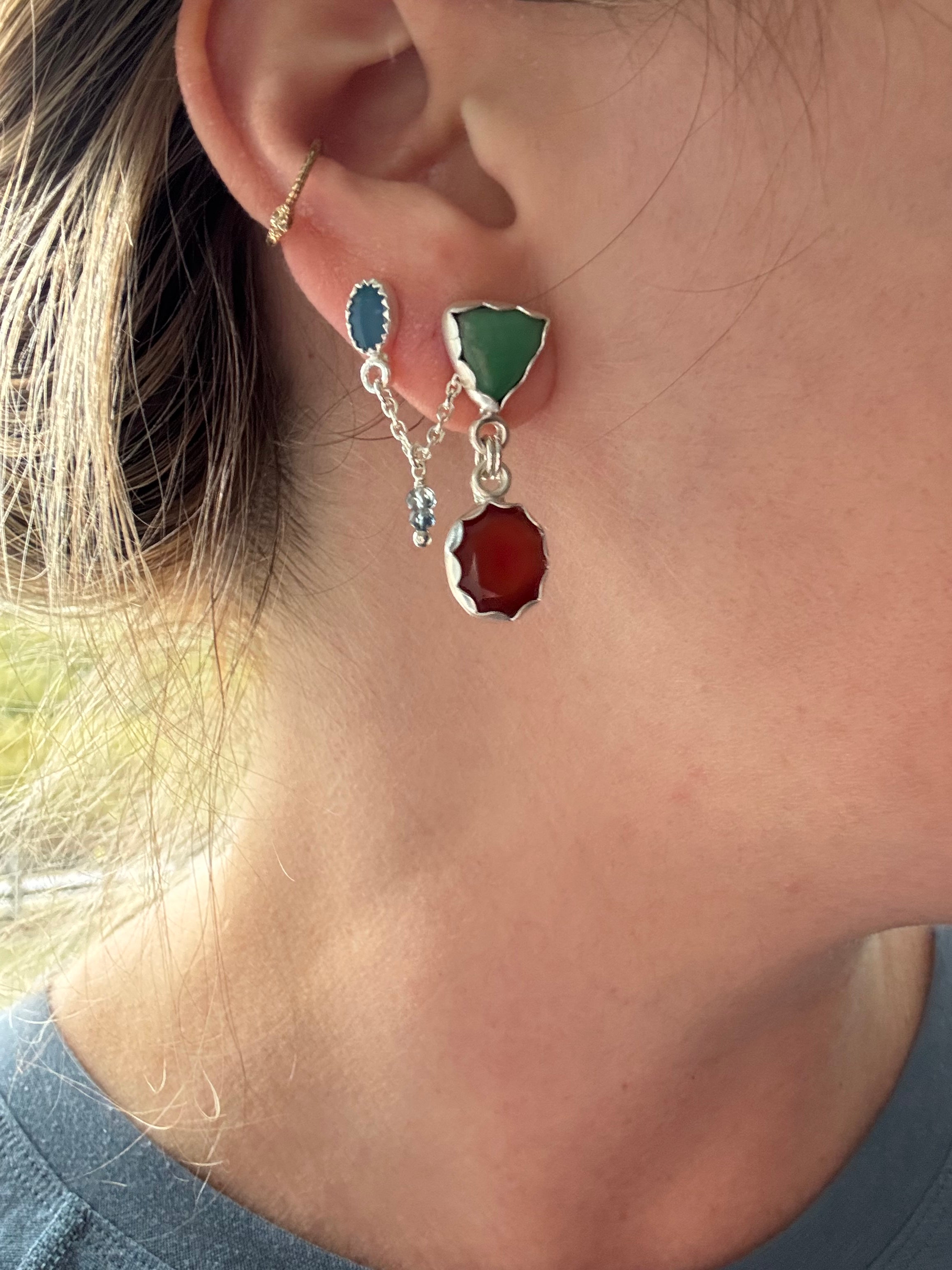 Carriage House Jewelry | Australian Opal Stud with Chain