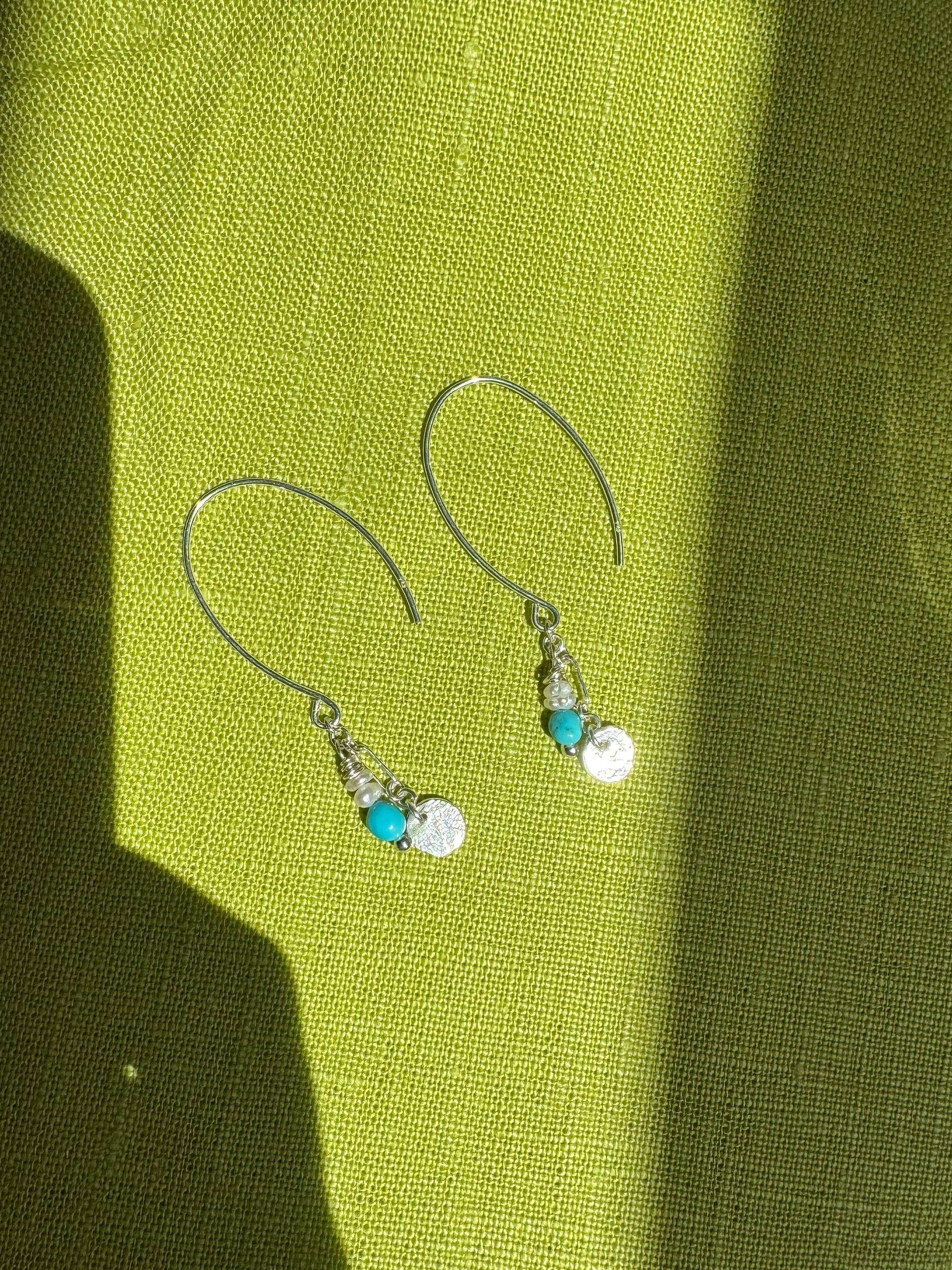 Beaded Sterling Silver Threaders with Hand Forged Silver Charms