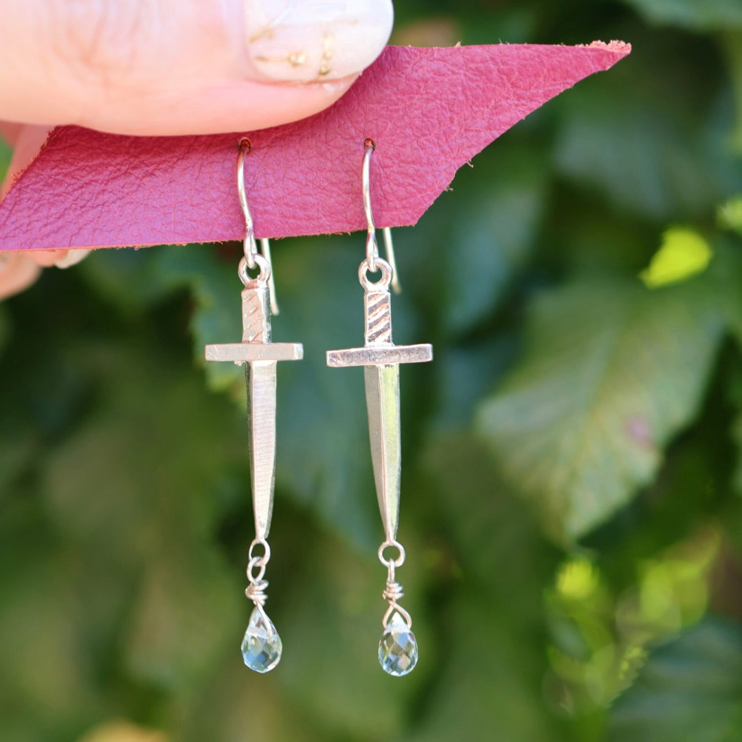 Sword Earrings with Beads