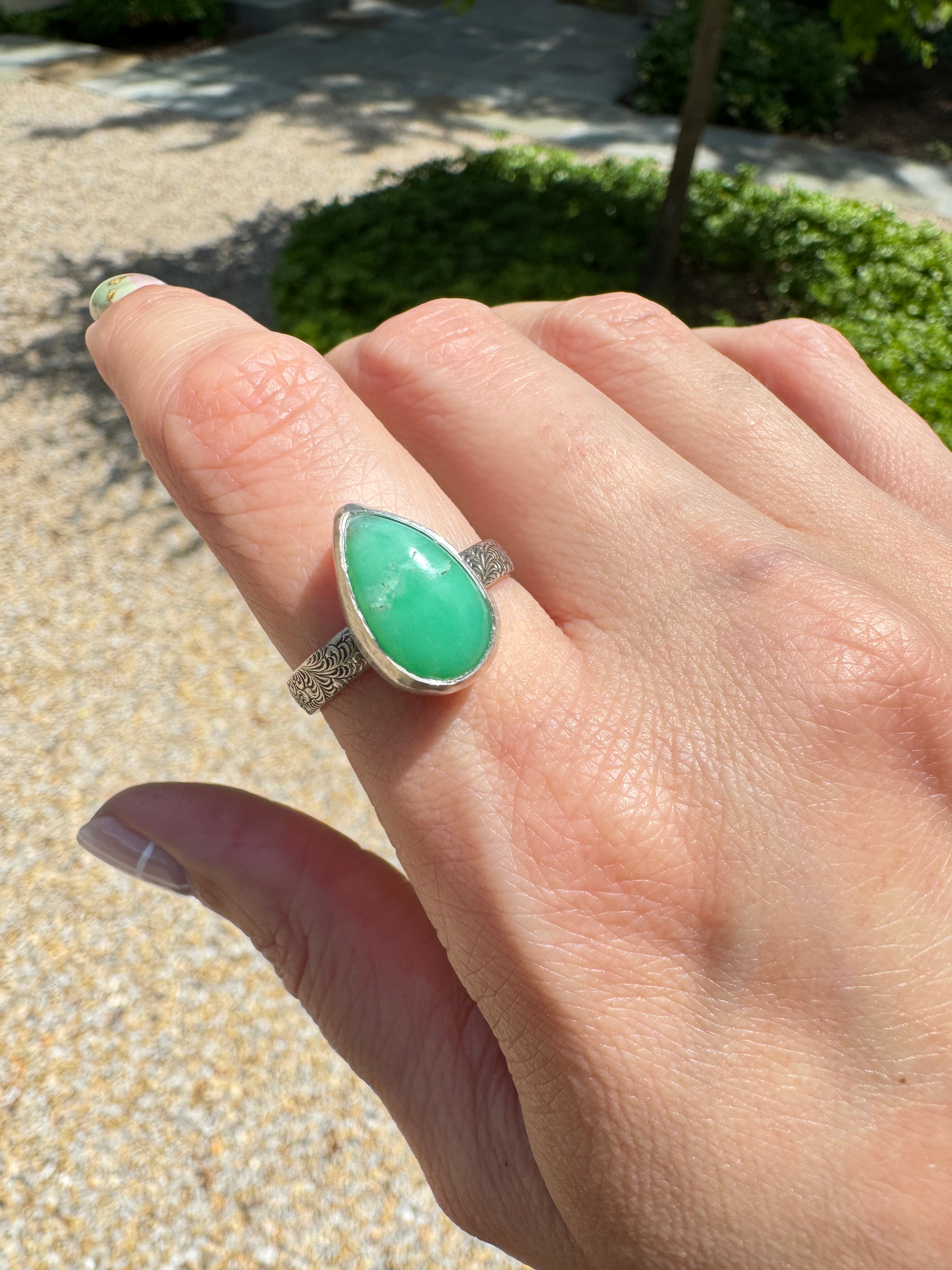 Carriage House Jewelry | Chrysoprase Ring (Size 8.5/9)