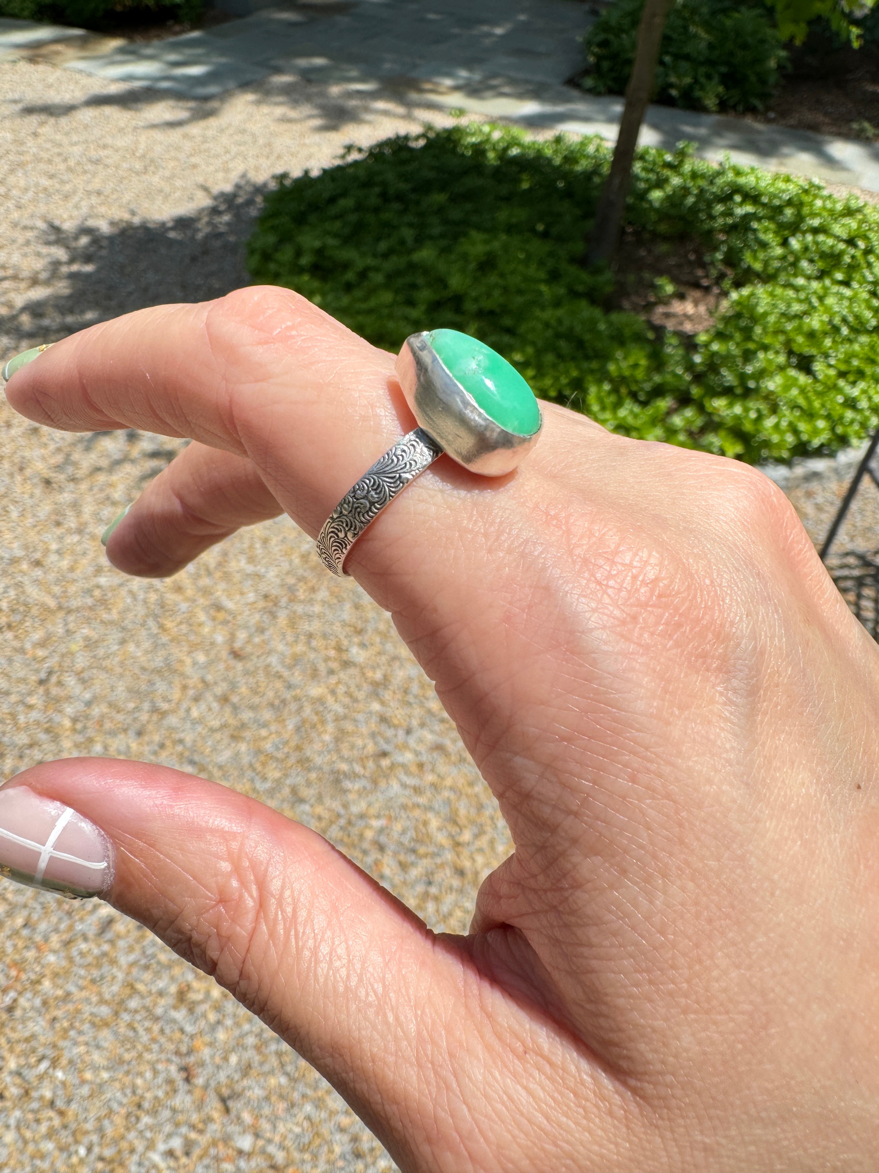 Carriage House Jewelry | Chrysoprase Ring (Size 8.5/9)