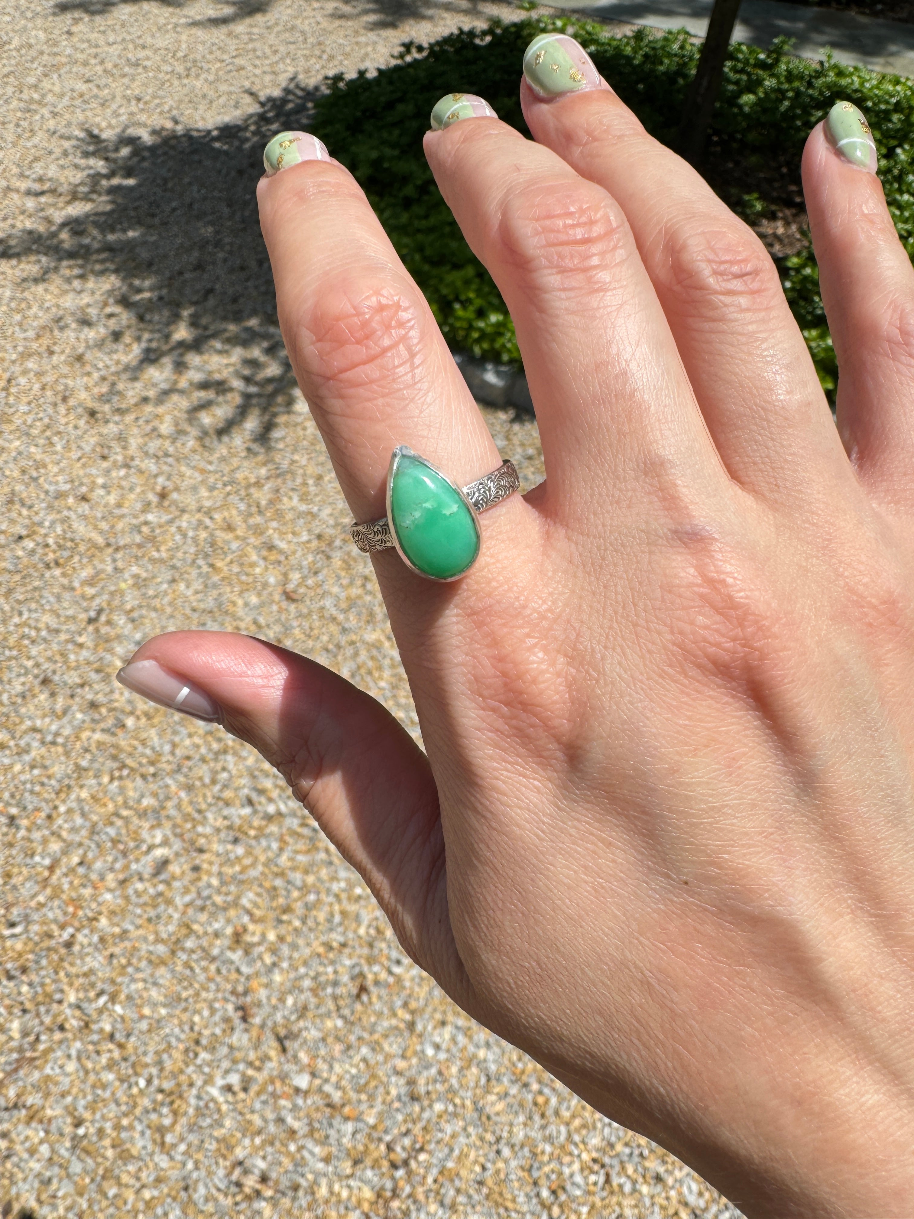Carriage House Jewelry | Chrysoprase Ring (Size 8.5/9)