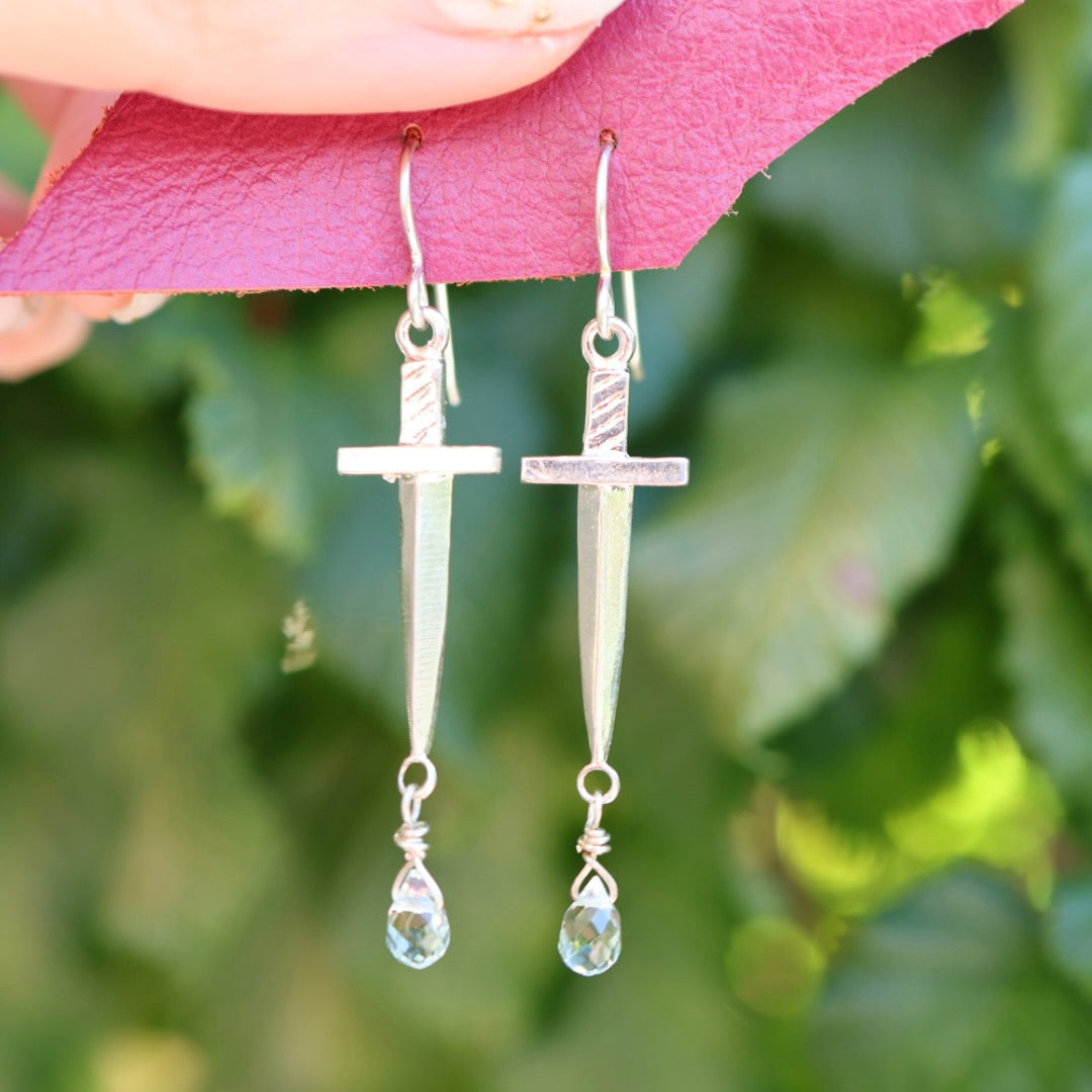 Sword Earrings with Beads