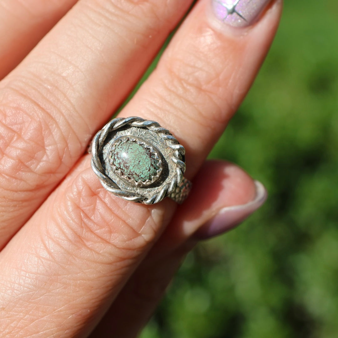 Egyptian Turquoise Nest Ring (size 6.5/6.75)