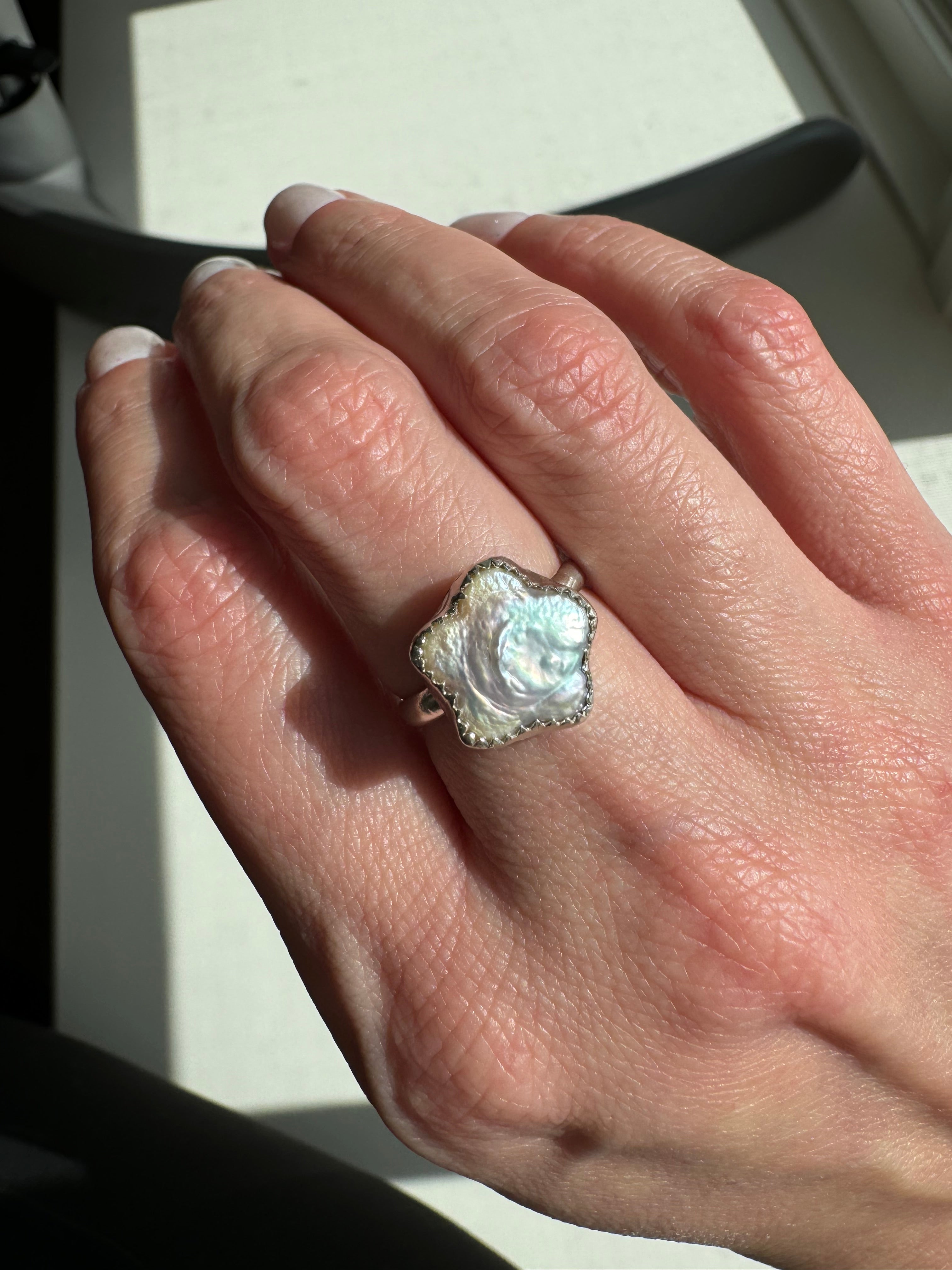 Carriage House Jewelry | Flower Pearl Ring (MTO)