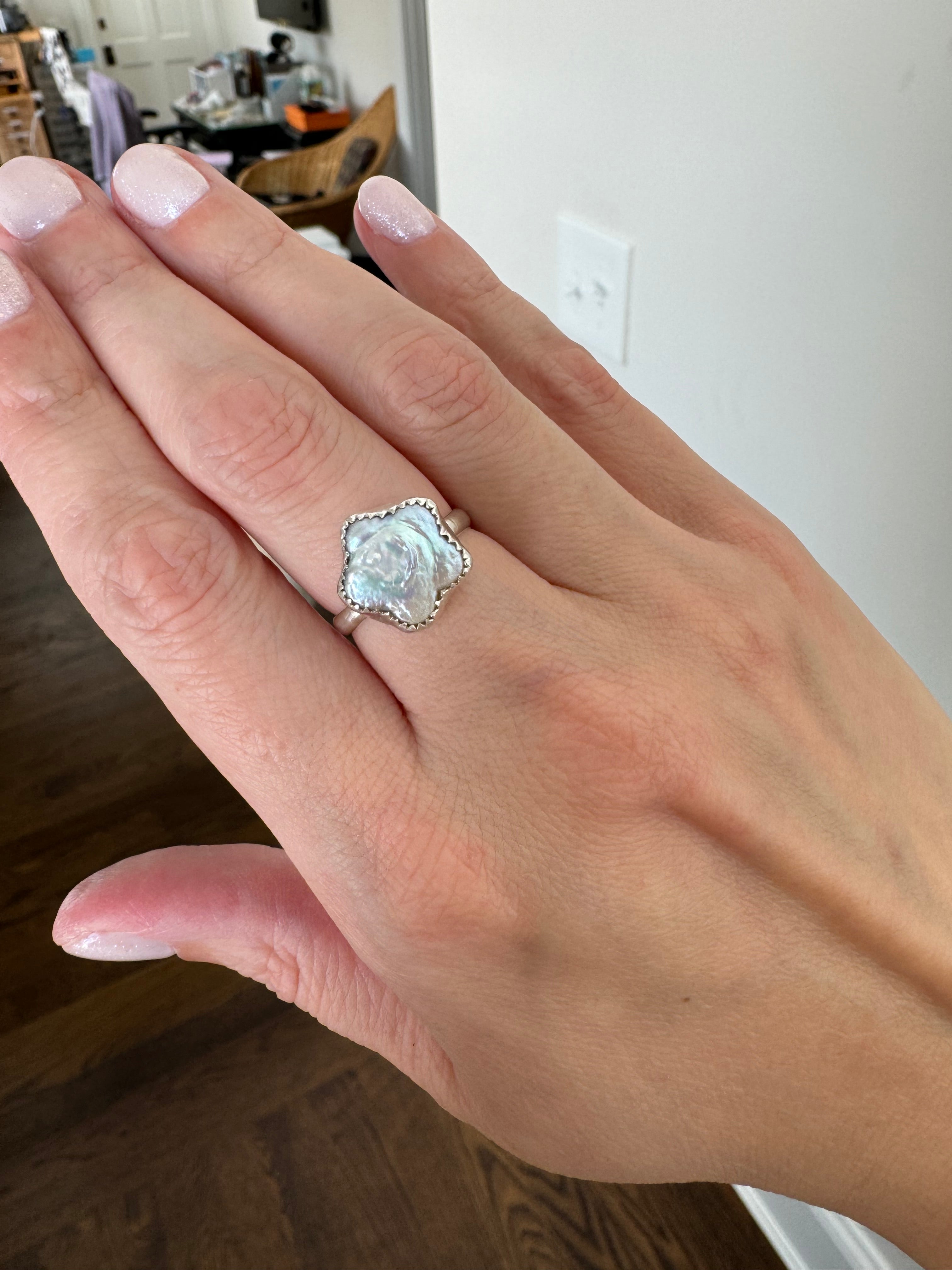 Carriage House Jewelry | Flower Pearl Ring (MTO)