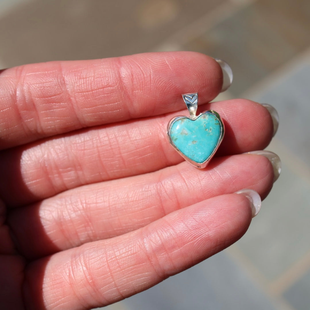 Alacran Turquoise Heart Pendants