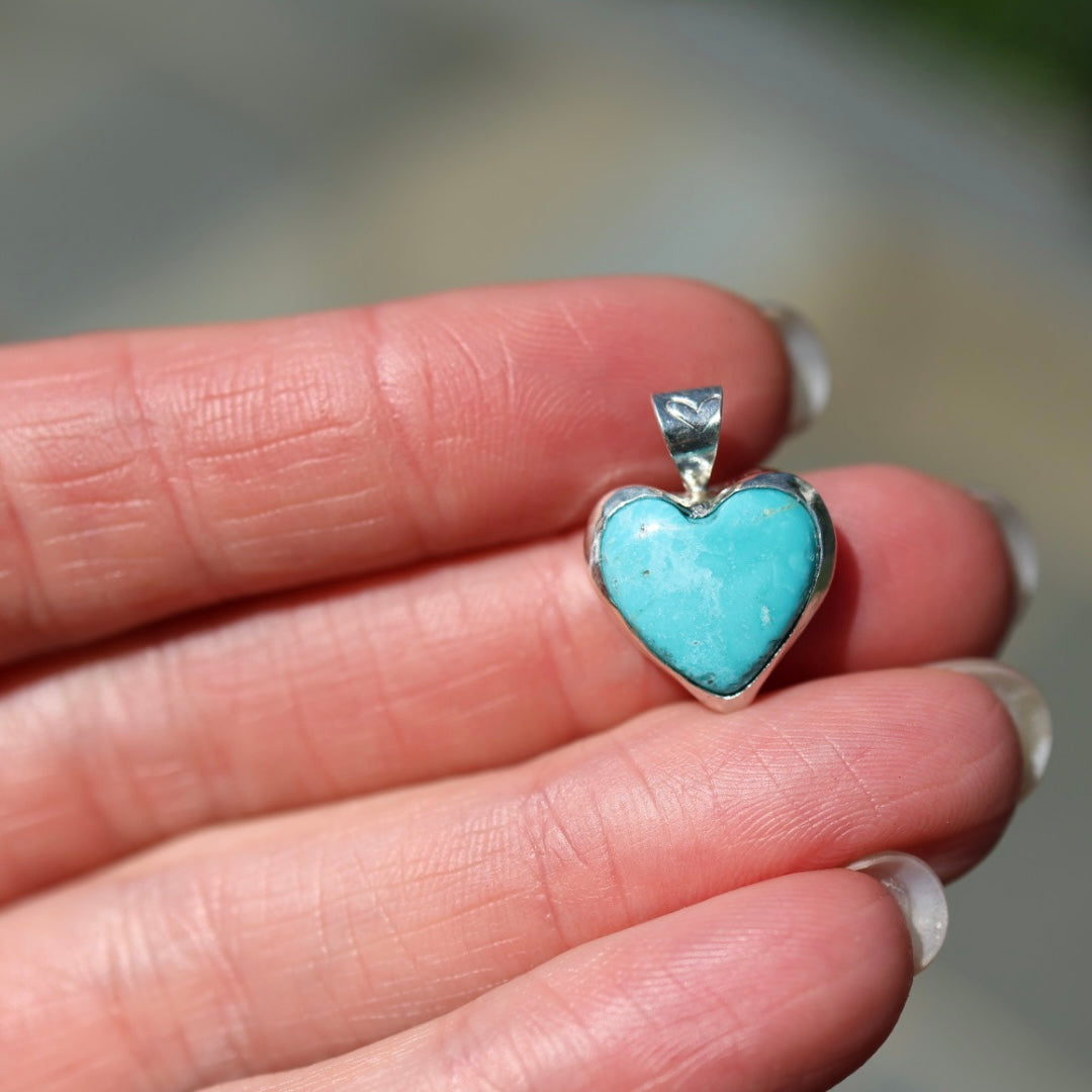 Alacran Turquoise Heart Pendants