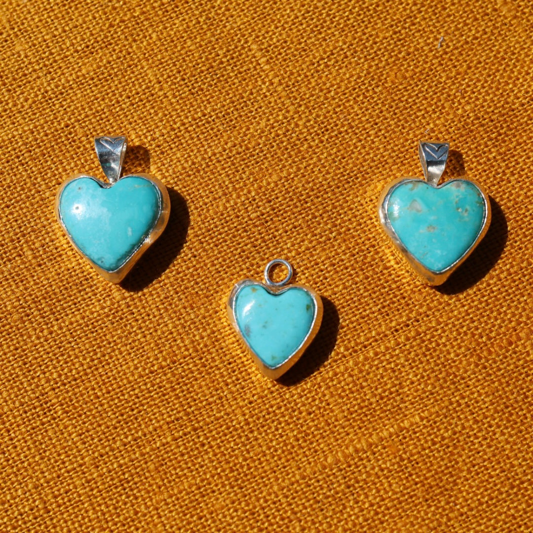 Alacran Turquoise Heart Pendants
