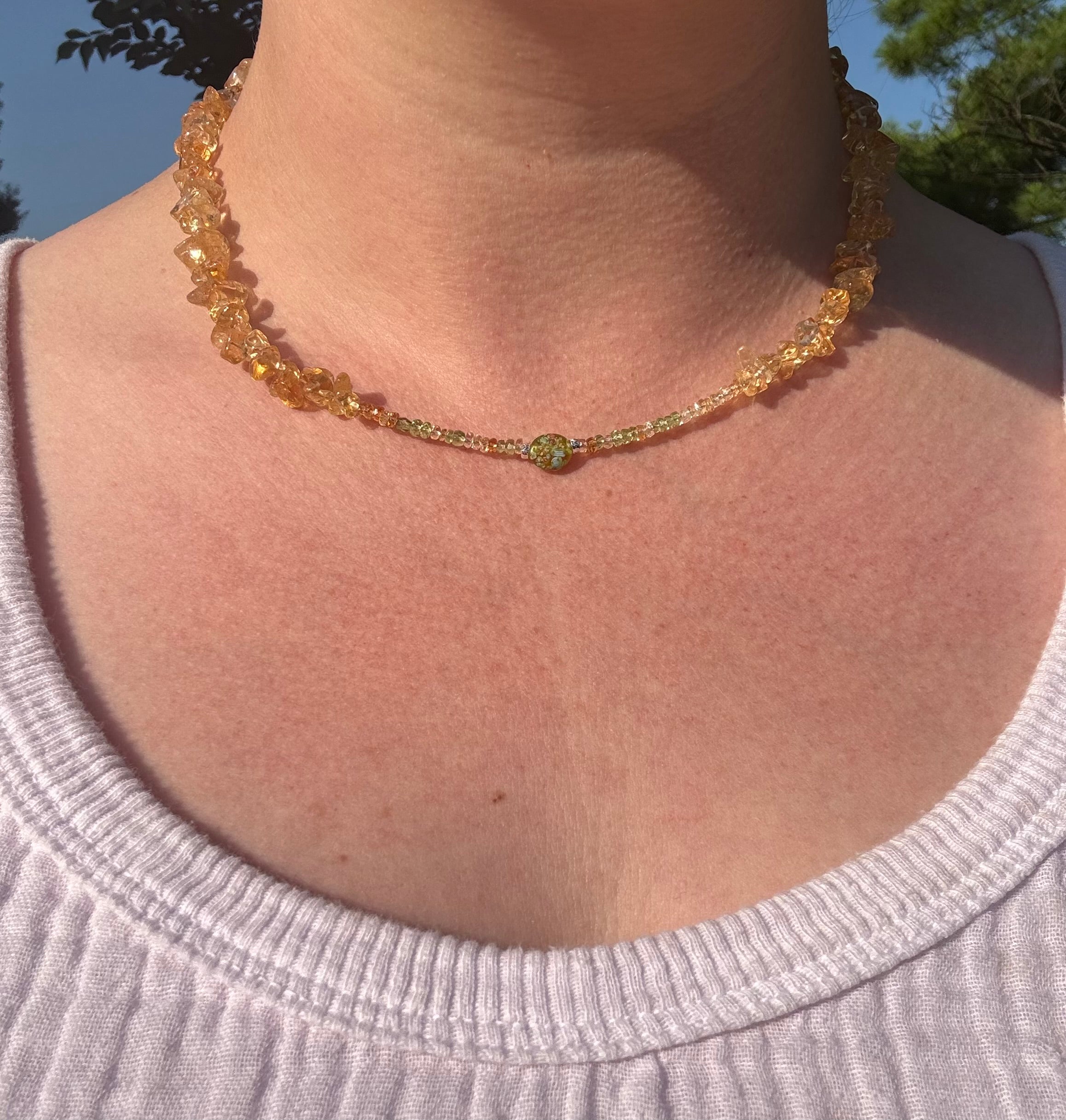 Citrine & Montana Sapphire Necklace