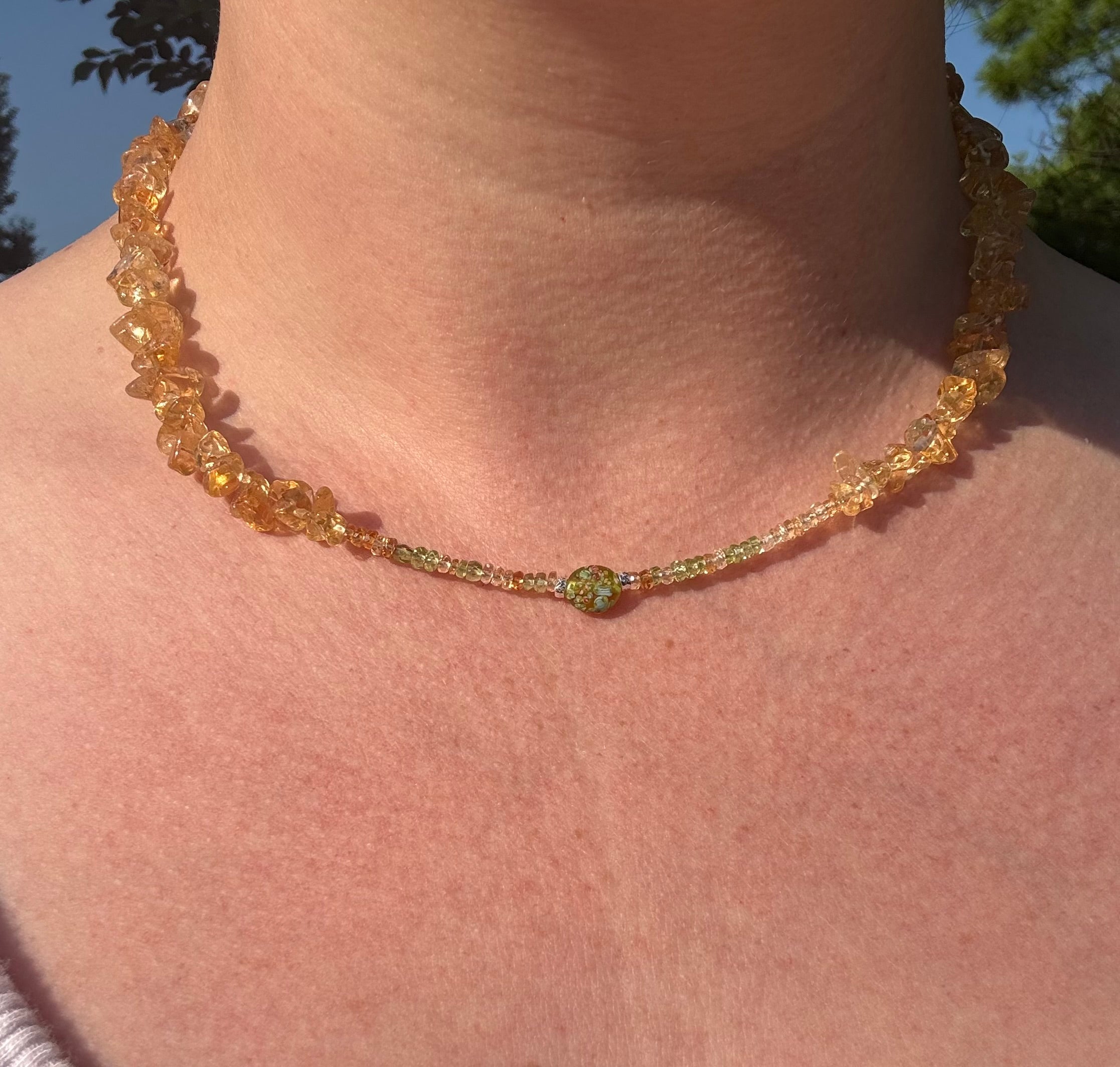 Citrine & Montana Sapphire Necklace