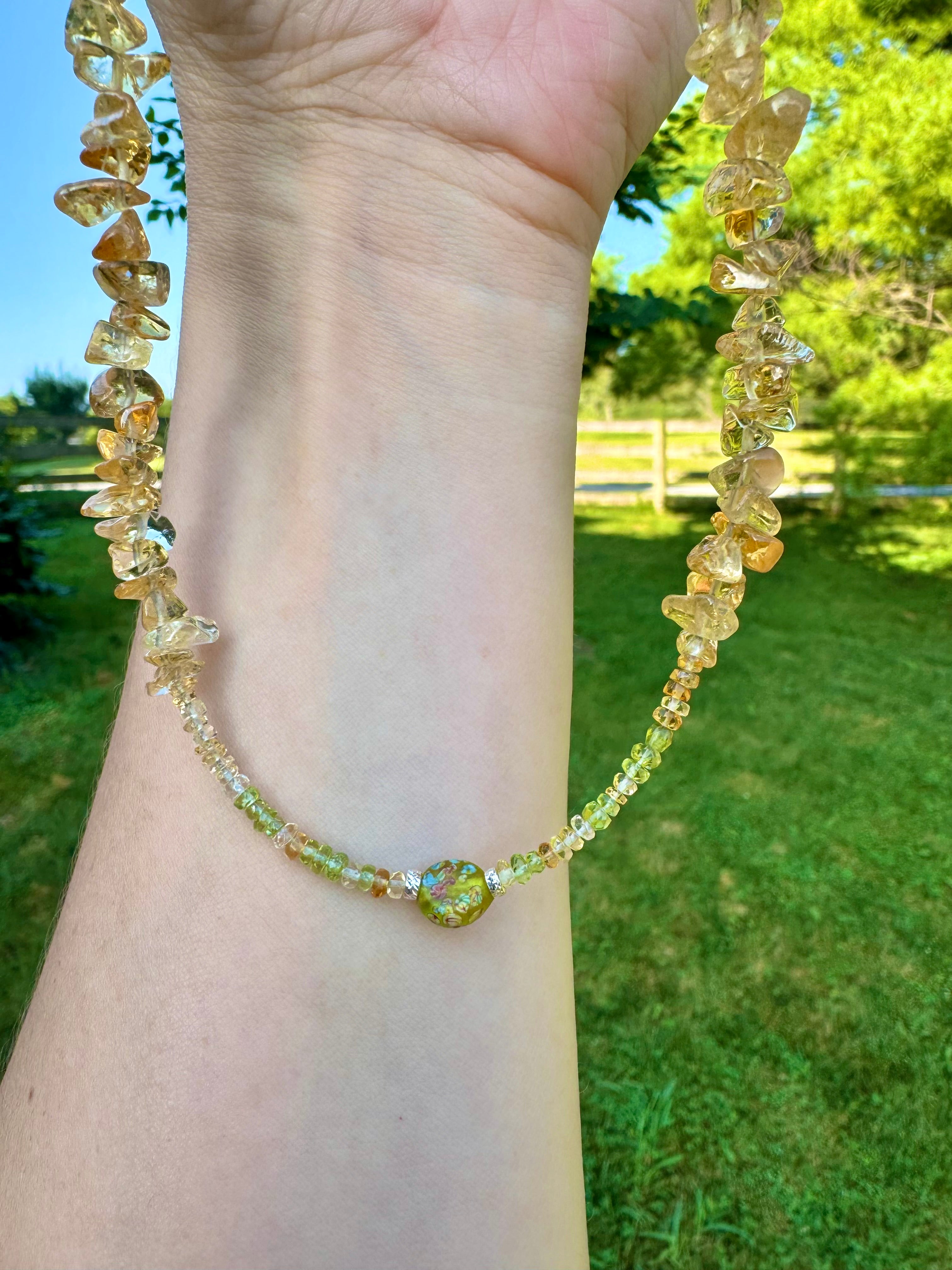 Citrine & Montana Sapphire Necklace