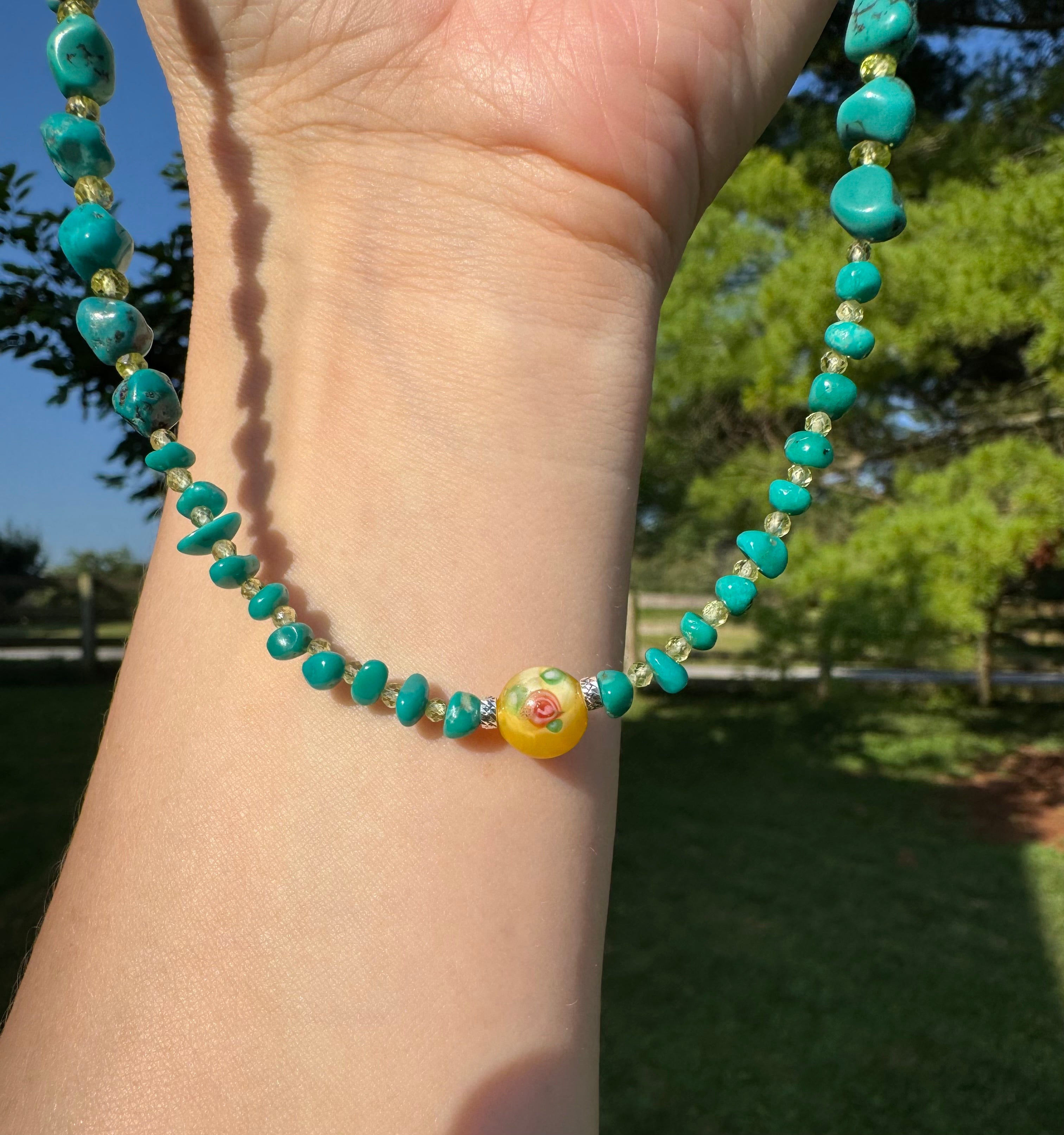 Turquoise & Peridot Necklace