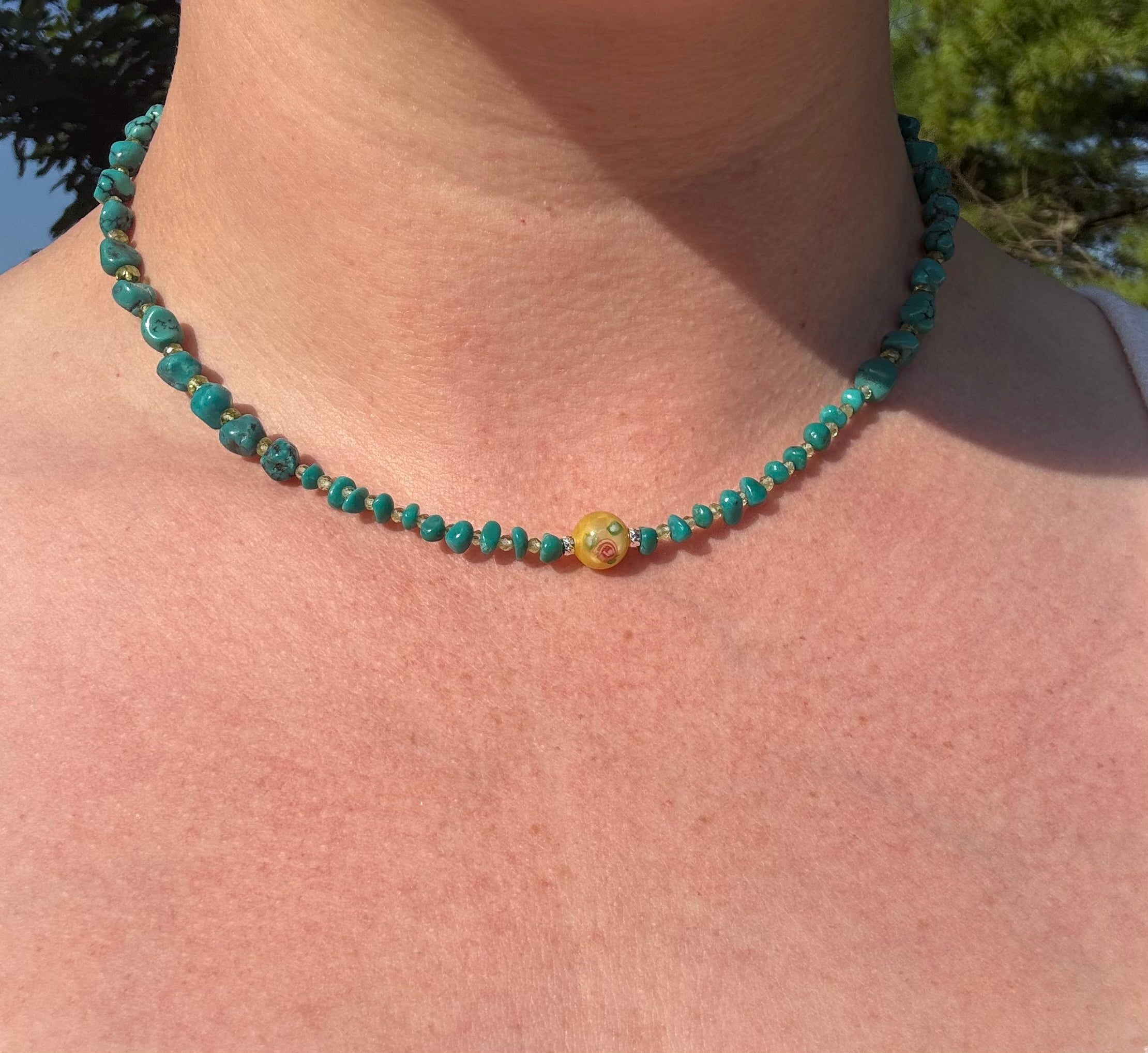 Turquoise & Peridot Necklace