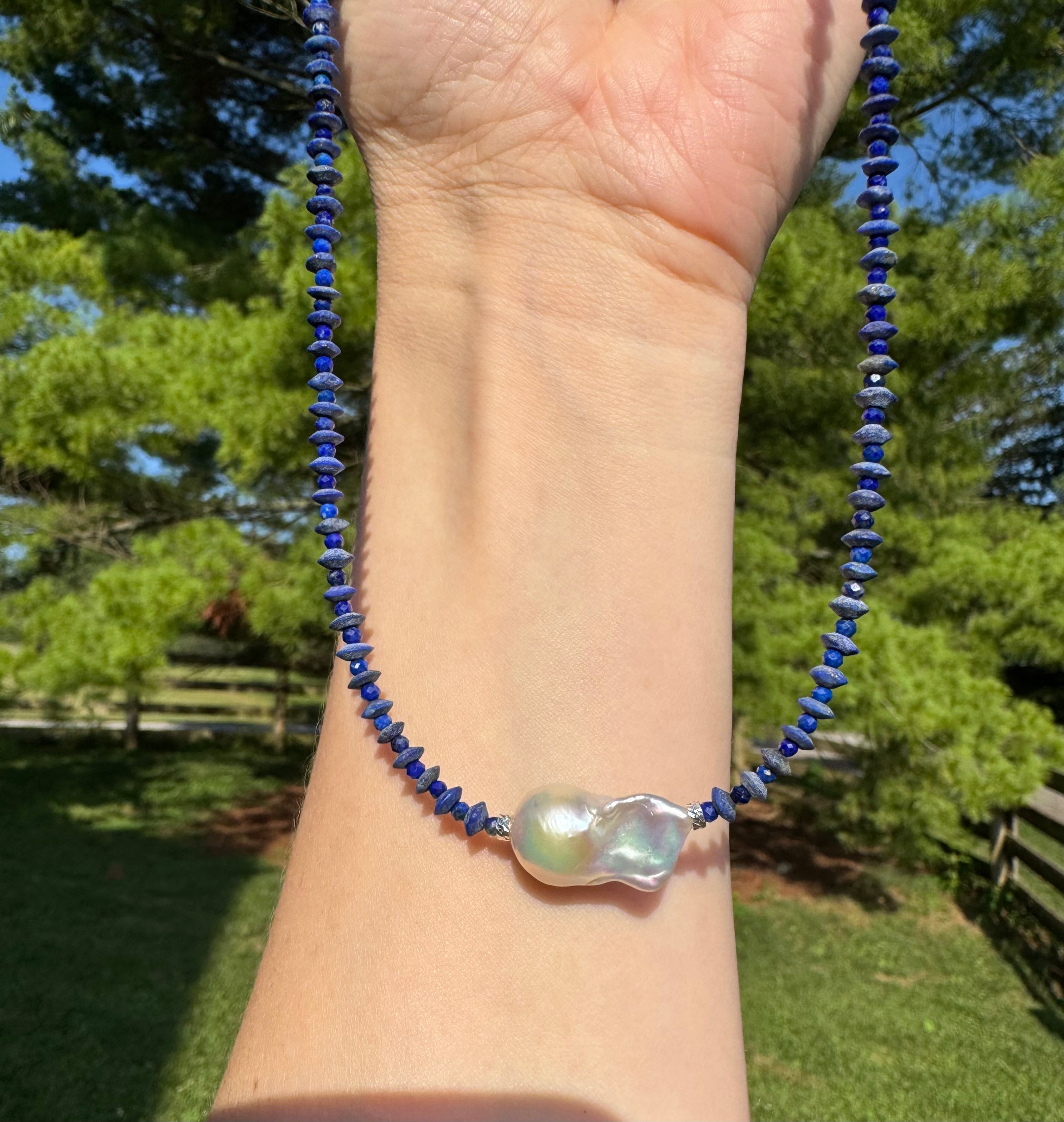 Lapis & Pearl Necklace