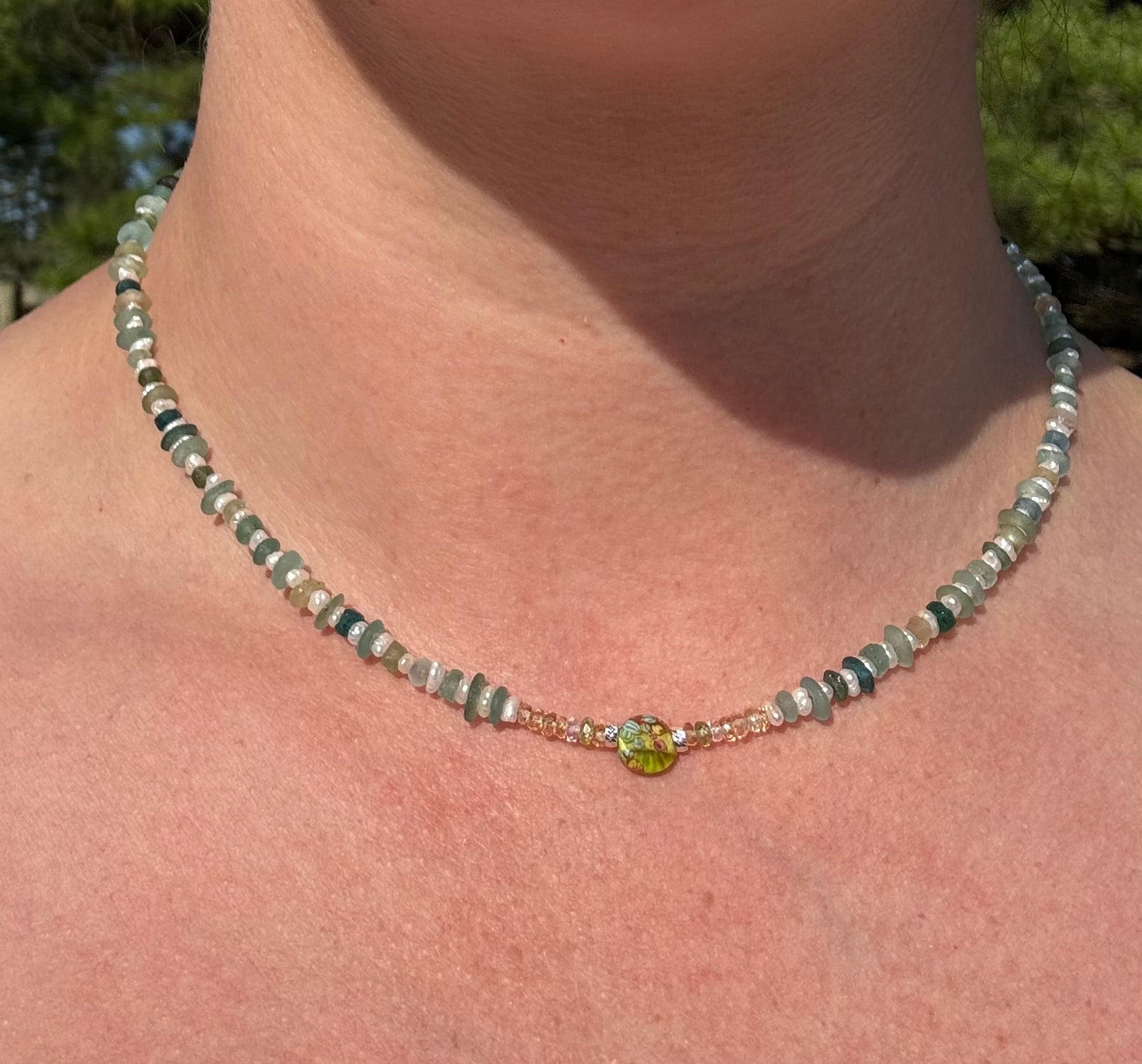 Montana Sapphire & Pearl Necklace
