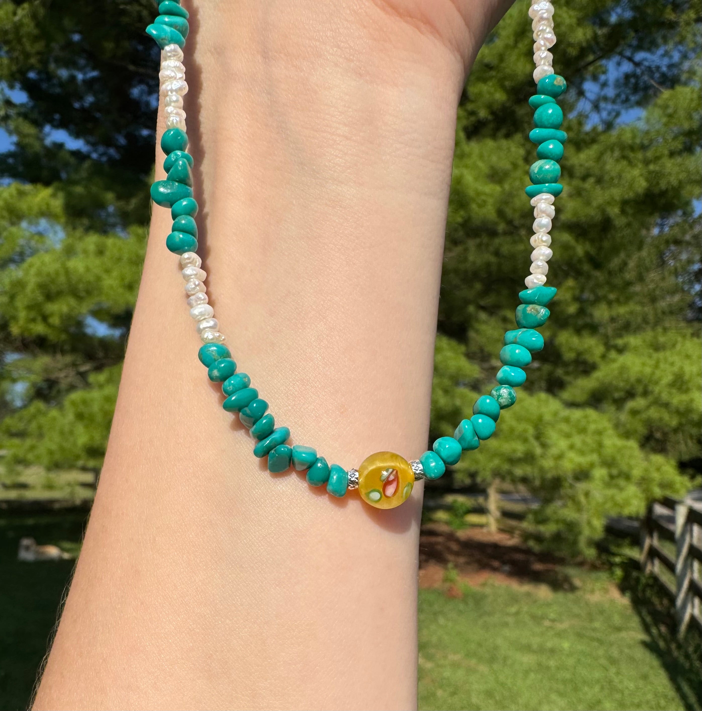 Turquoise & Pearl Necklace