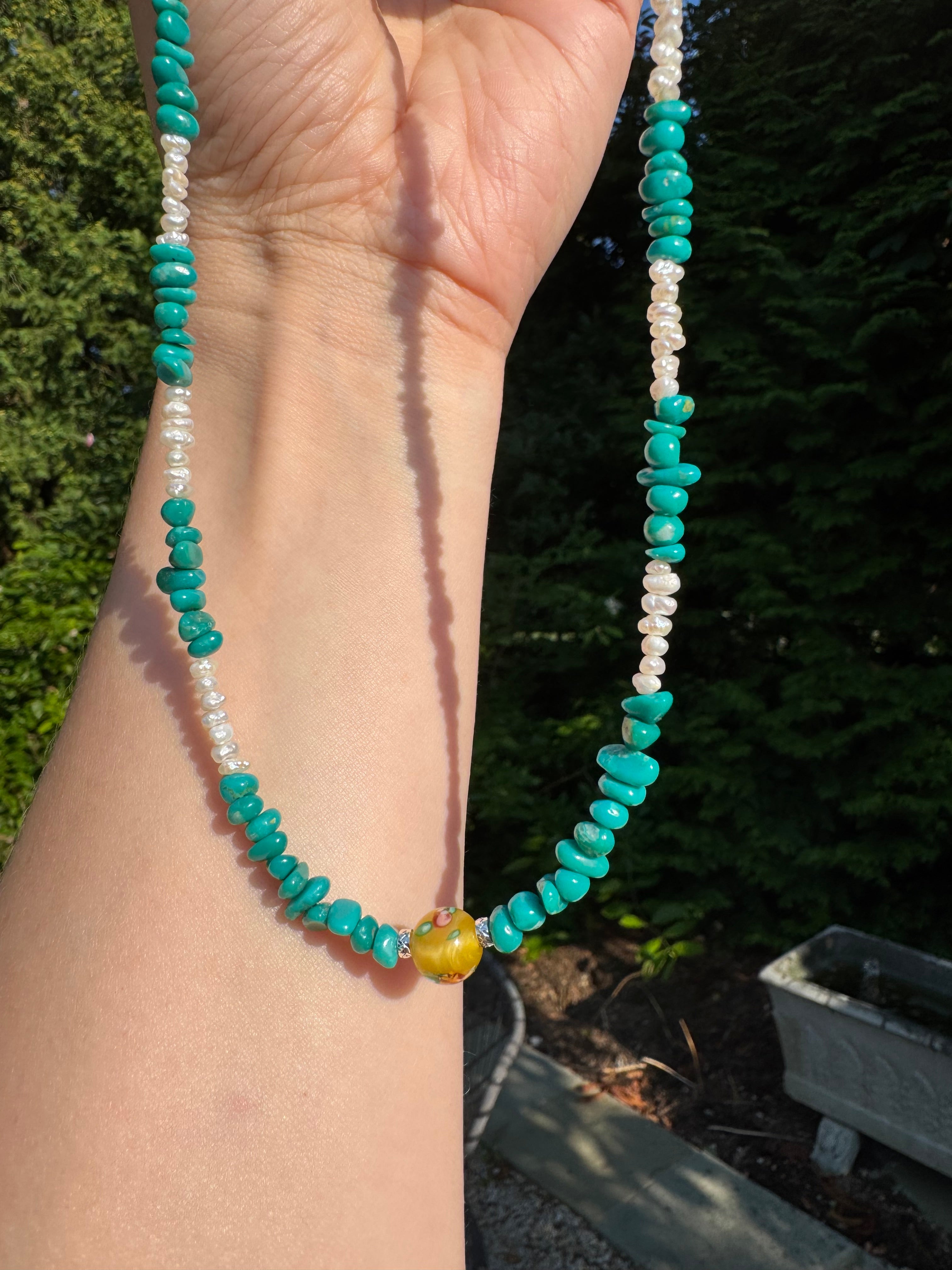 Turquoise & Pearl Necklace