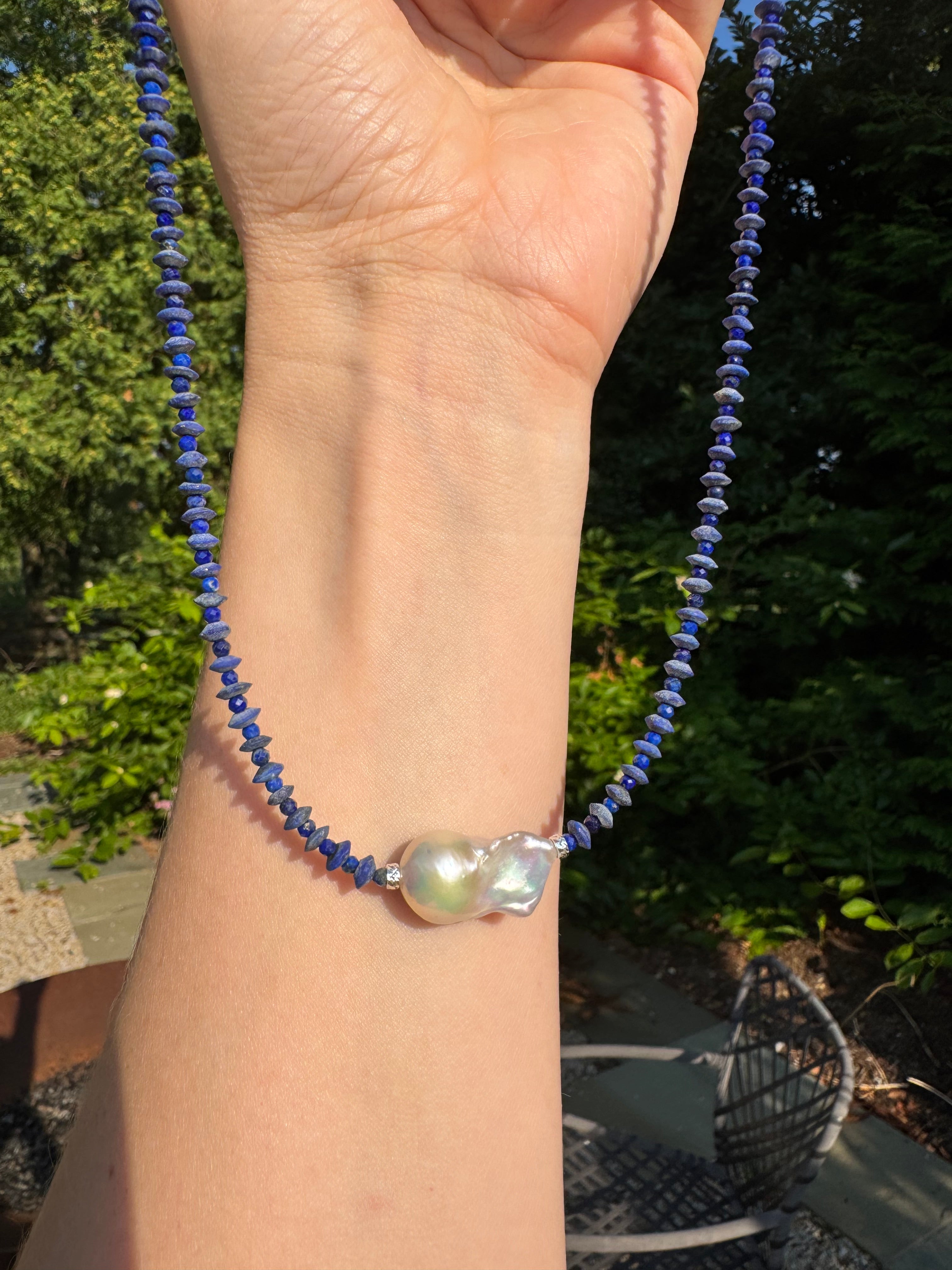 Lapis & Pearl Necklace