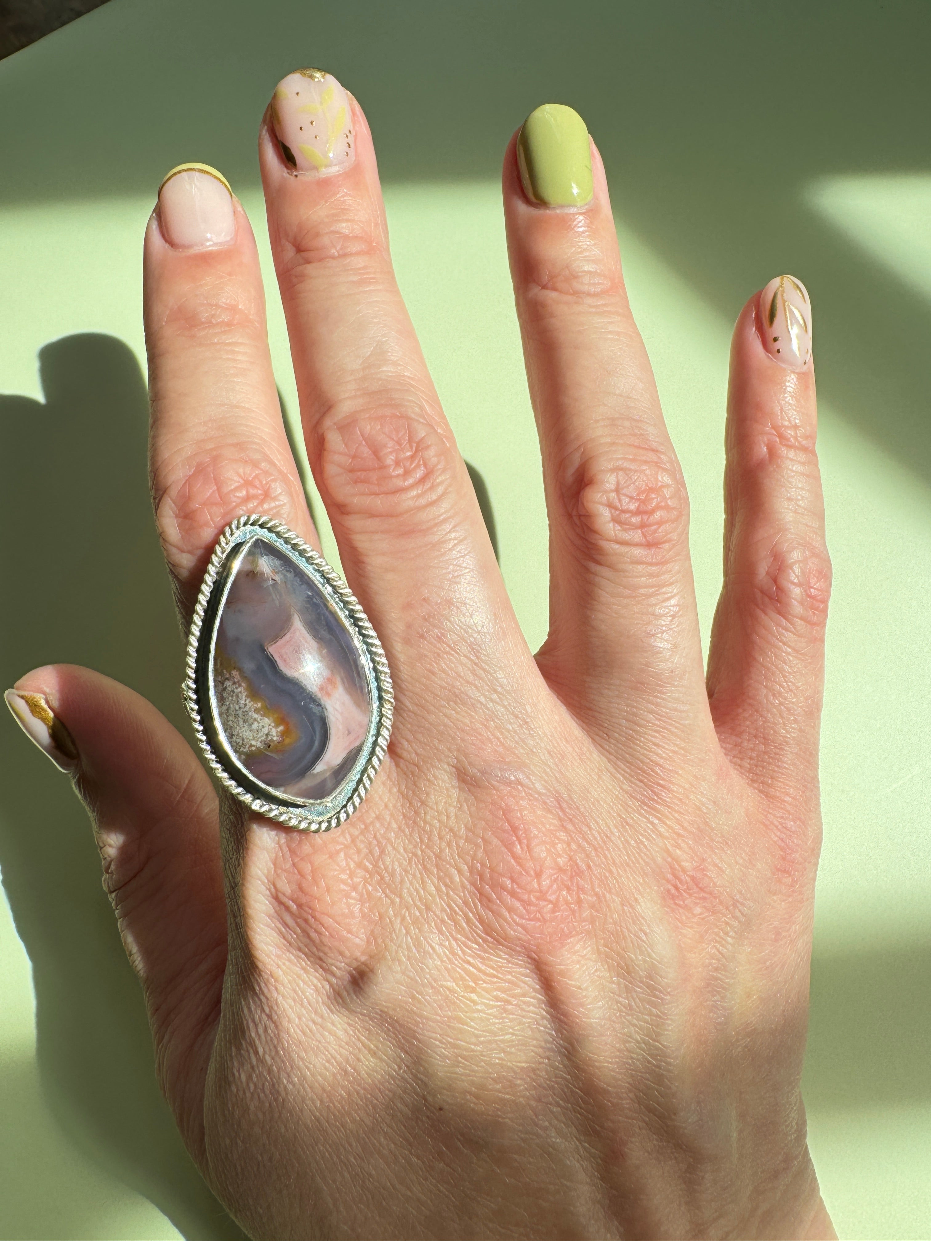 Purple Passion Agate Ring (Size 9.5/10)