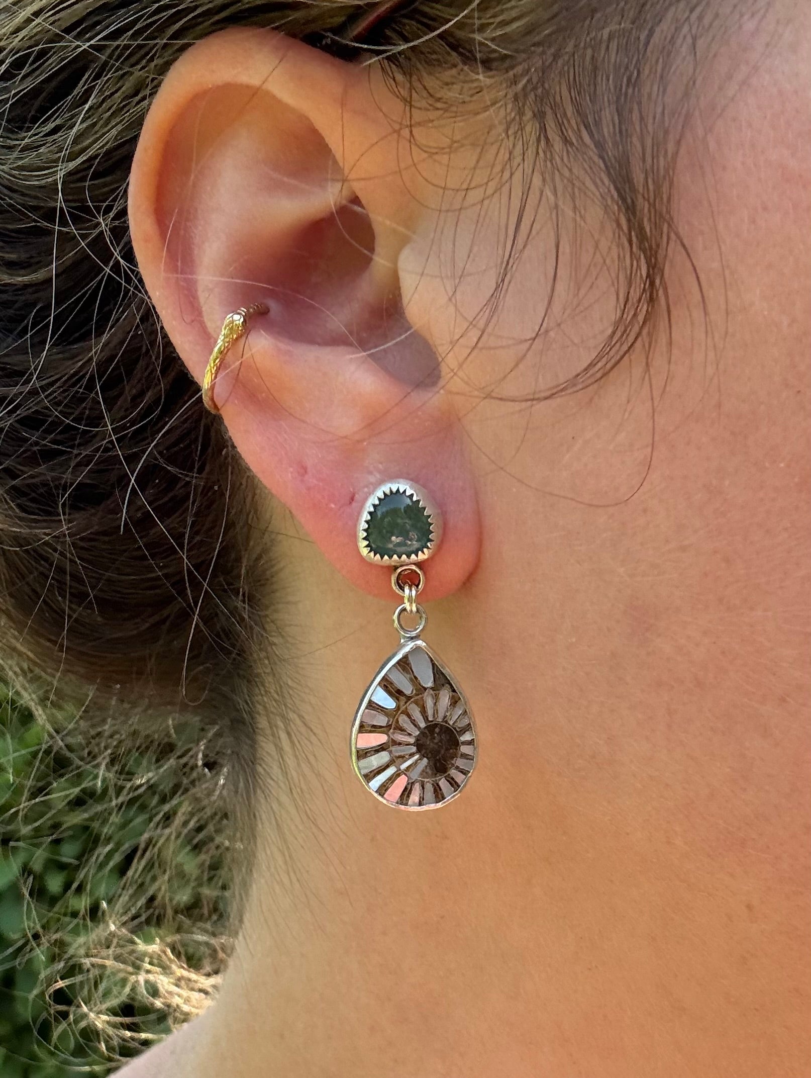 Ammonite with Tourmaline