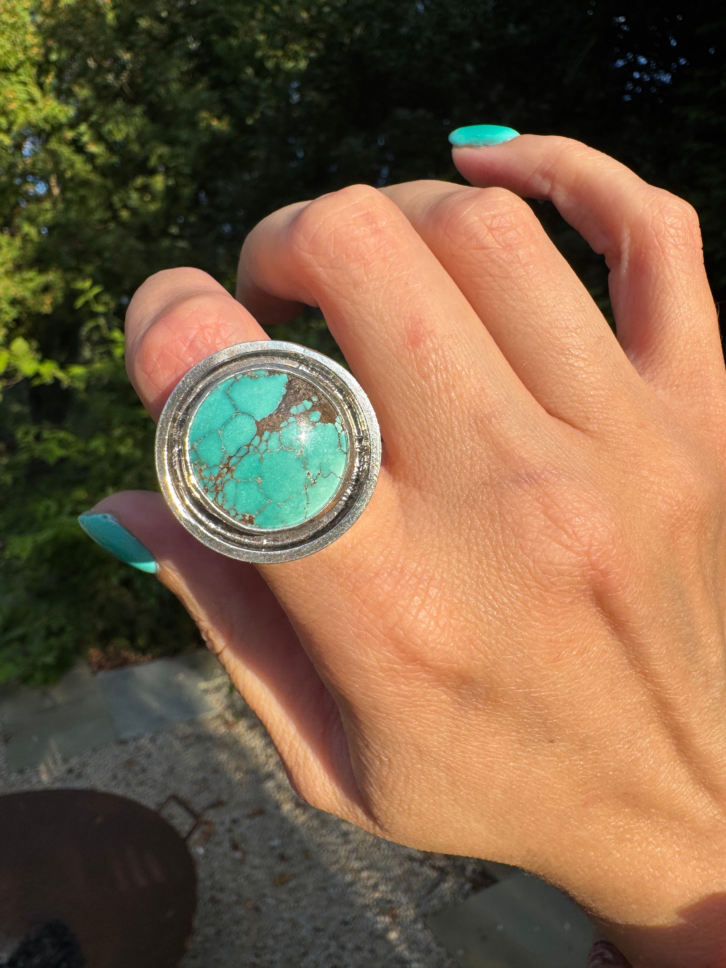 Turquoise Banded Ring (Size 7)