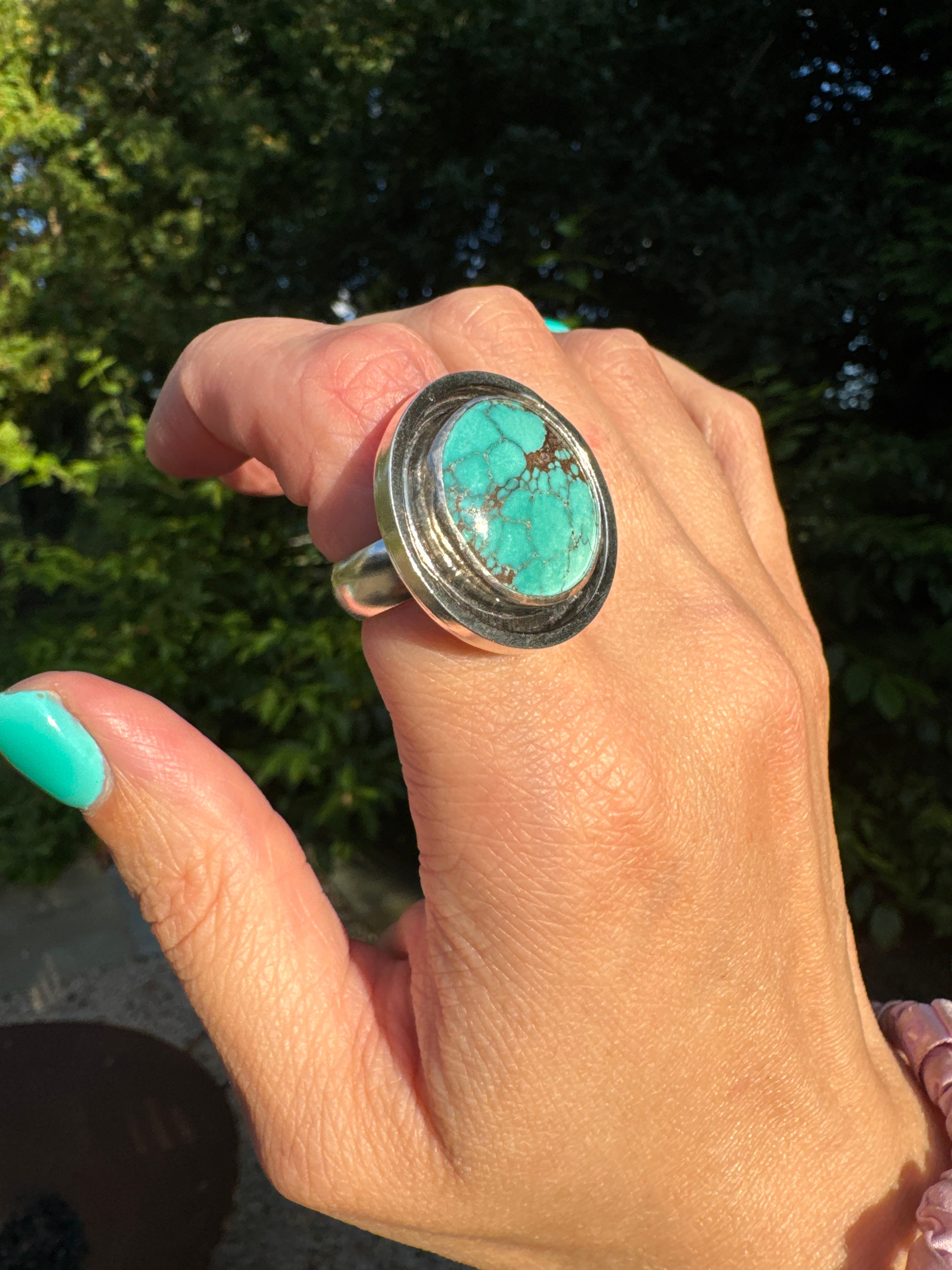 Turquoise Banded Ring (Size 7)