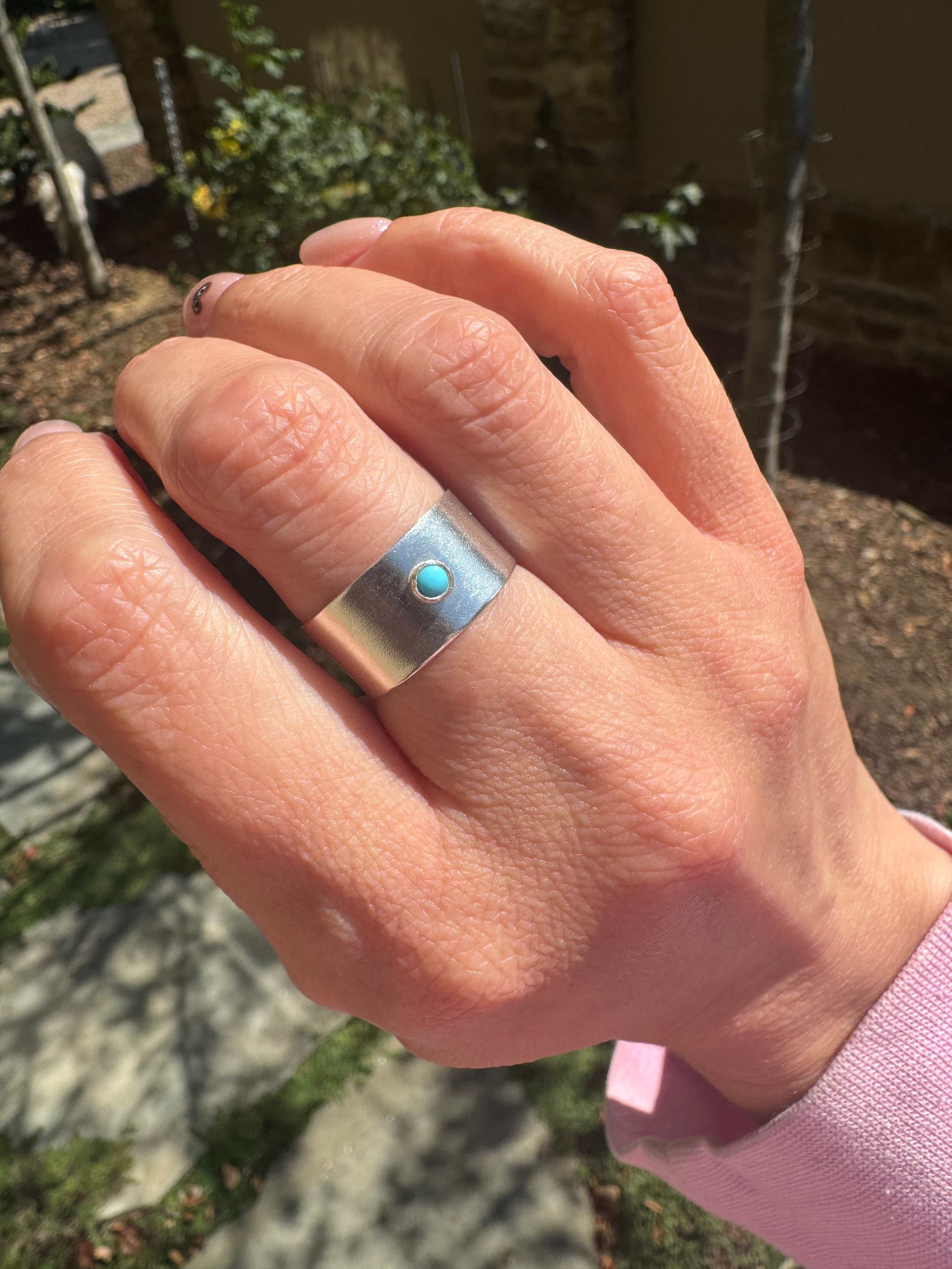 Wide Band Rings with 3mm Stones