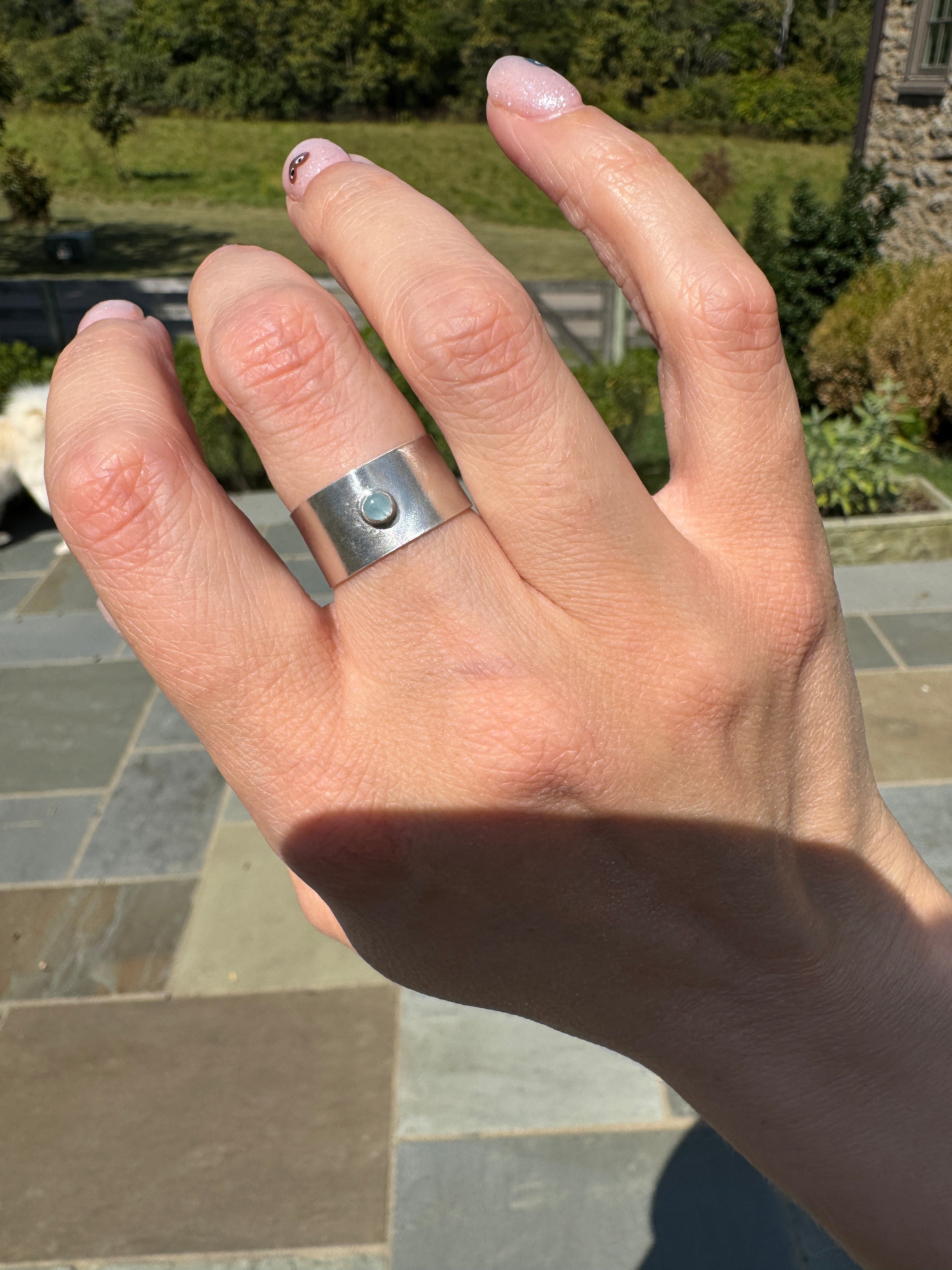 Wide Band Rings with 3mm Stones