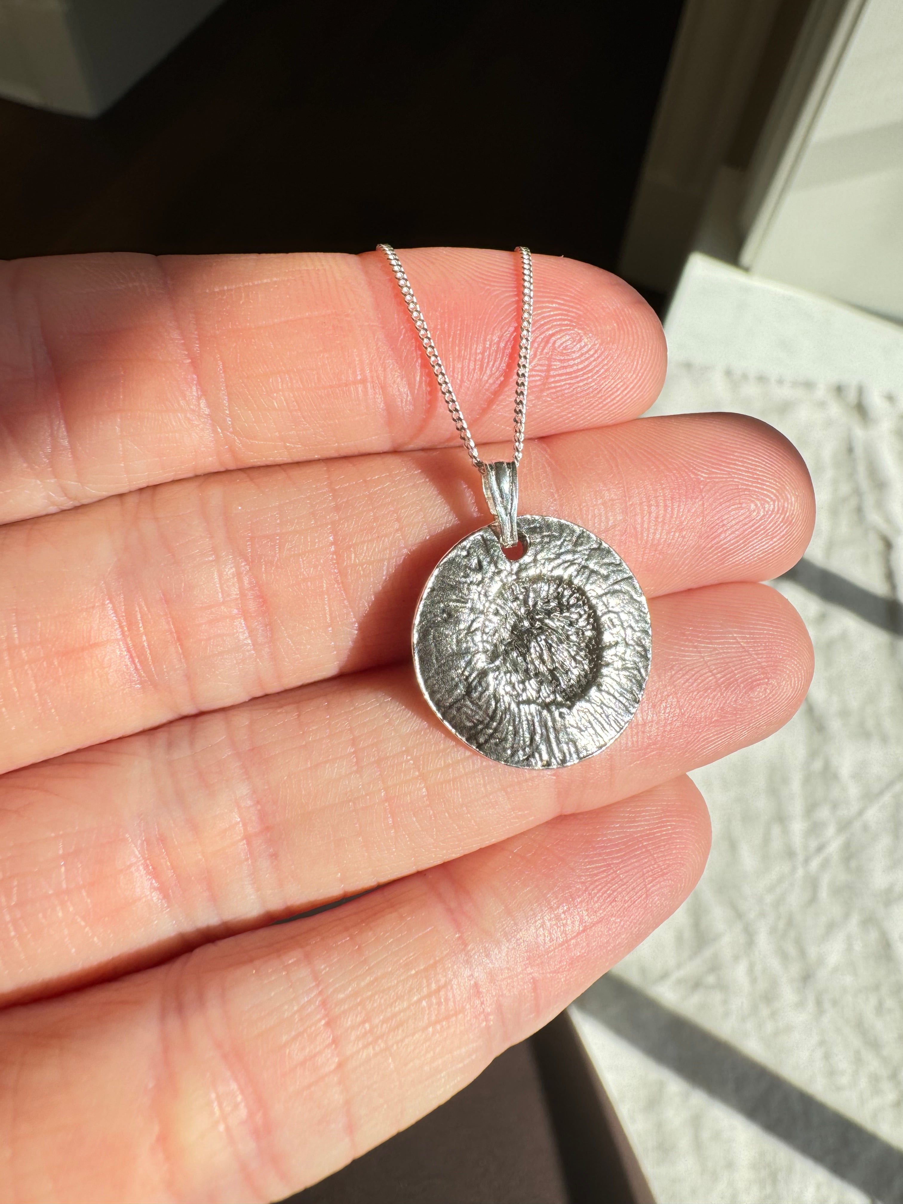 Fine Silver botanical sage pendants for necklaces