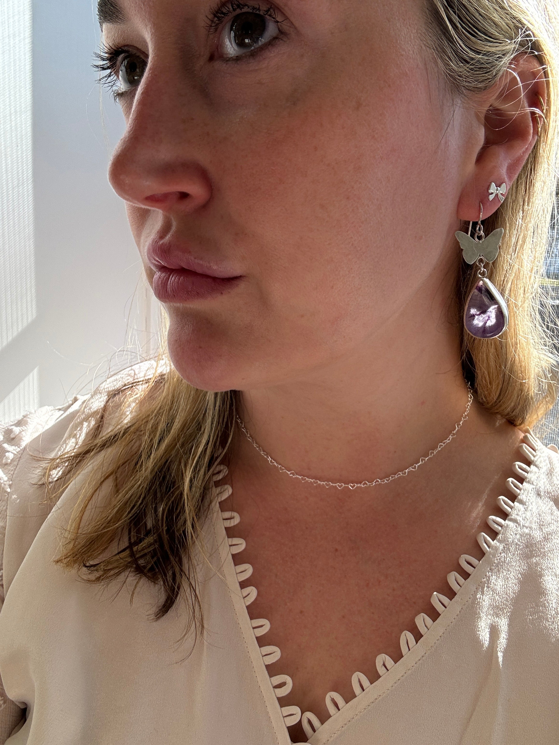 Sterling Silver Heart Chain Necklace