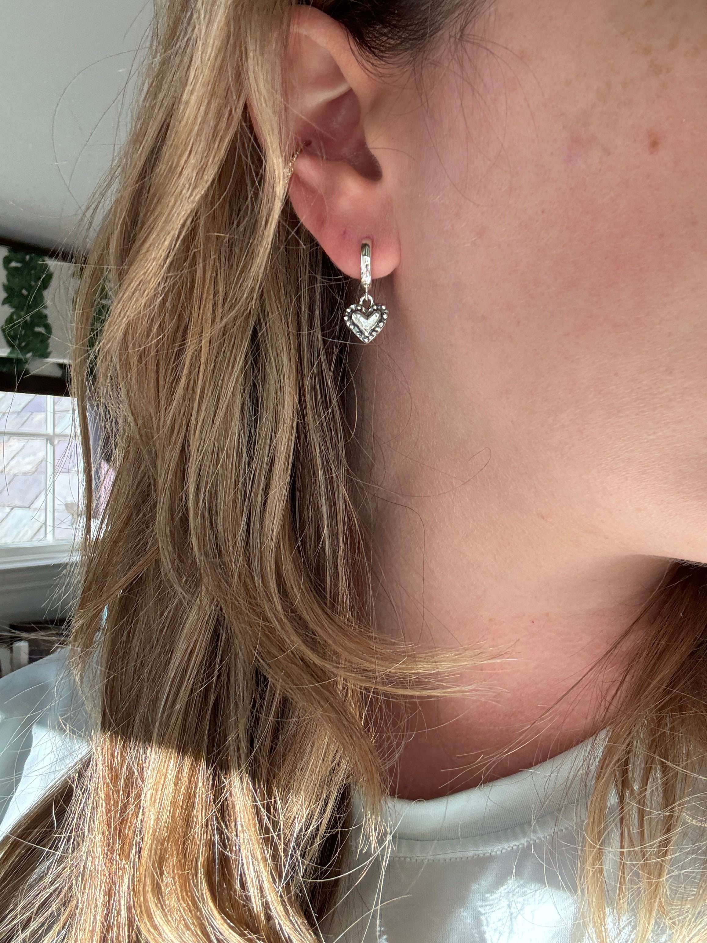 Small Sterling Silver Heart Earrings