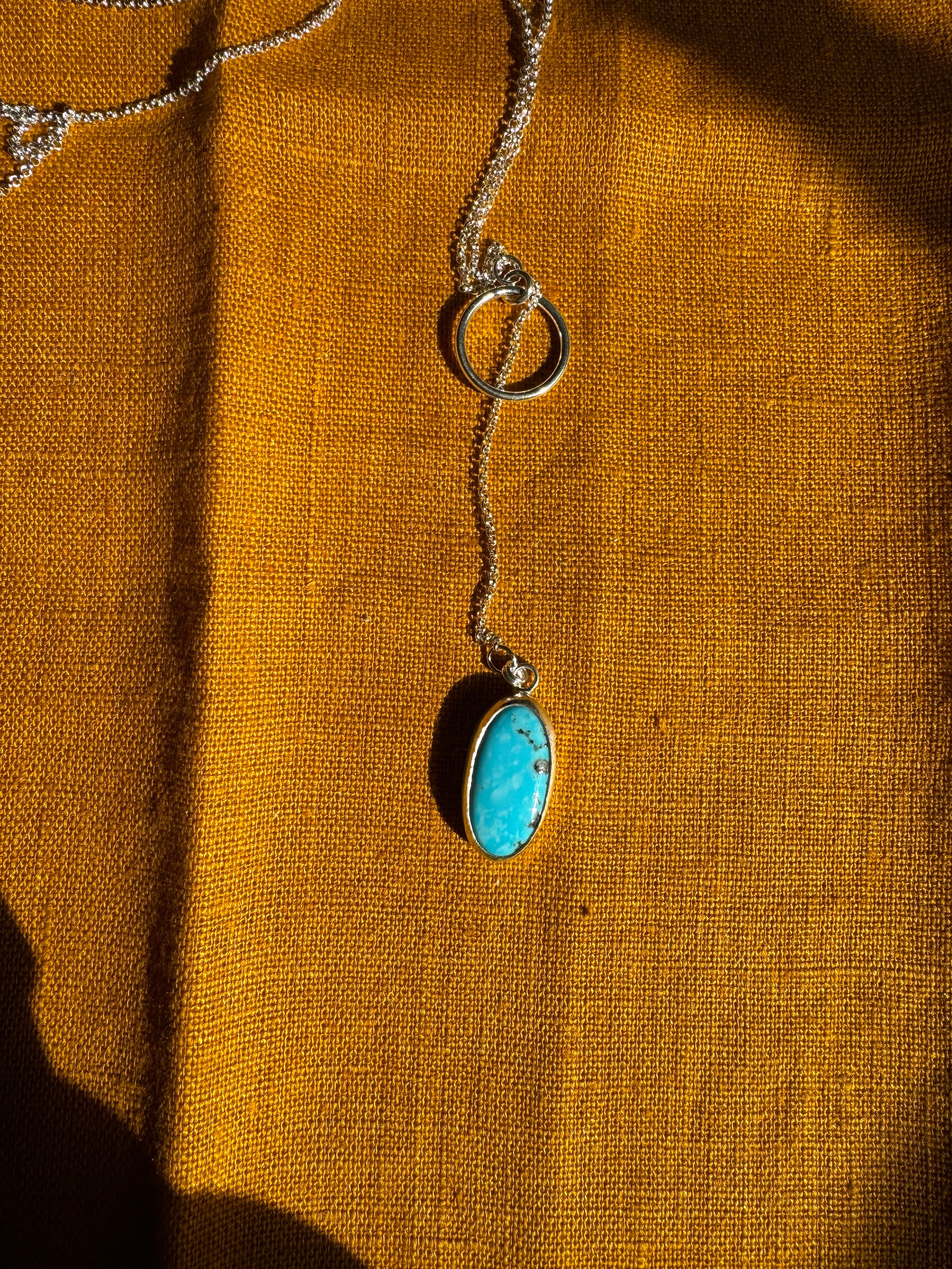 Kingman Turquoise Lariat Necklace