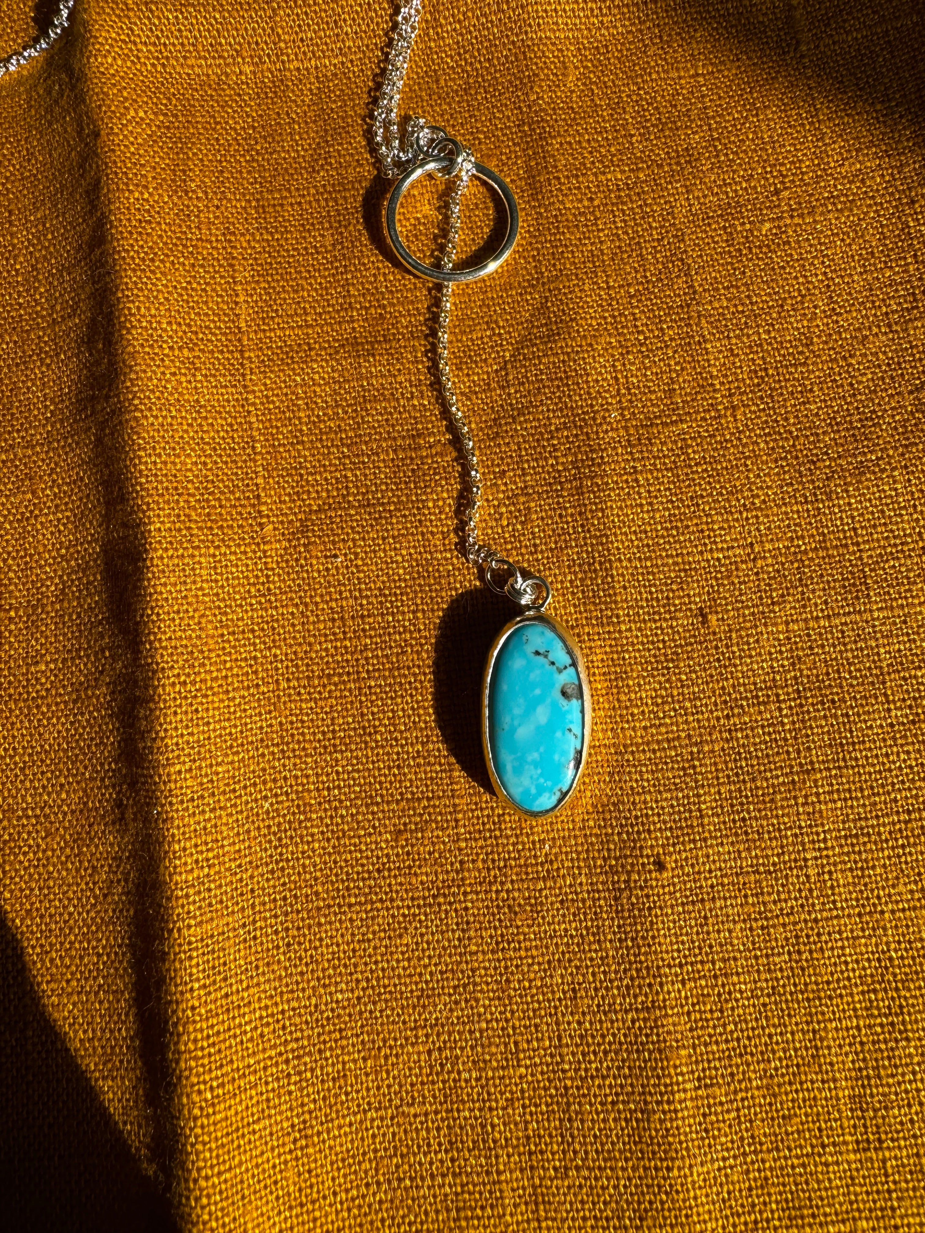 Kingman Turquoise Lariat Necklace
