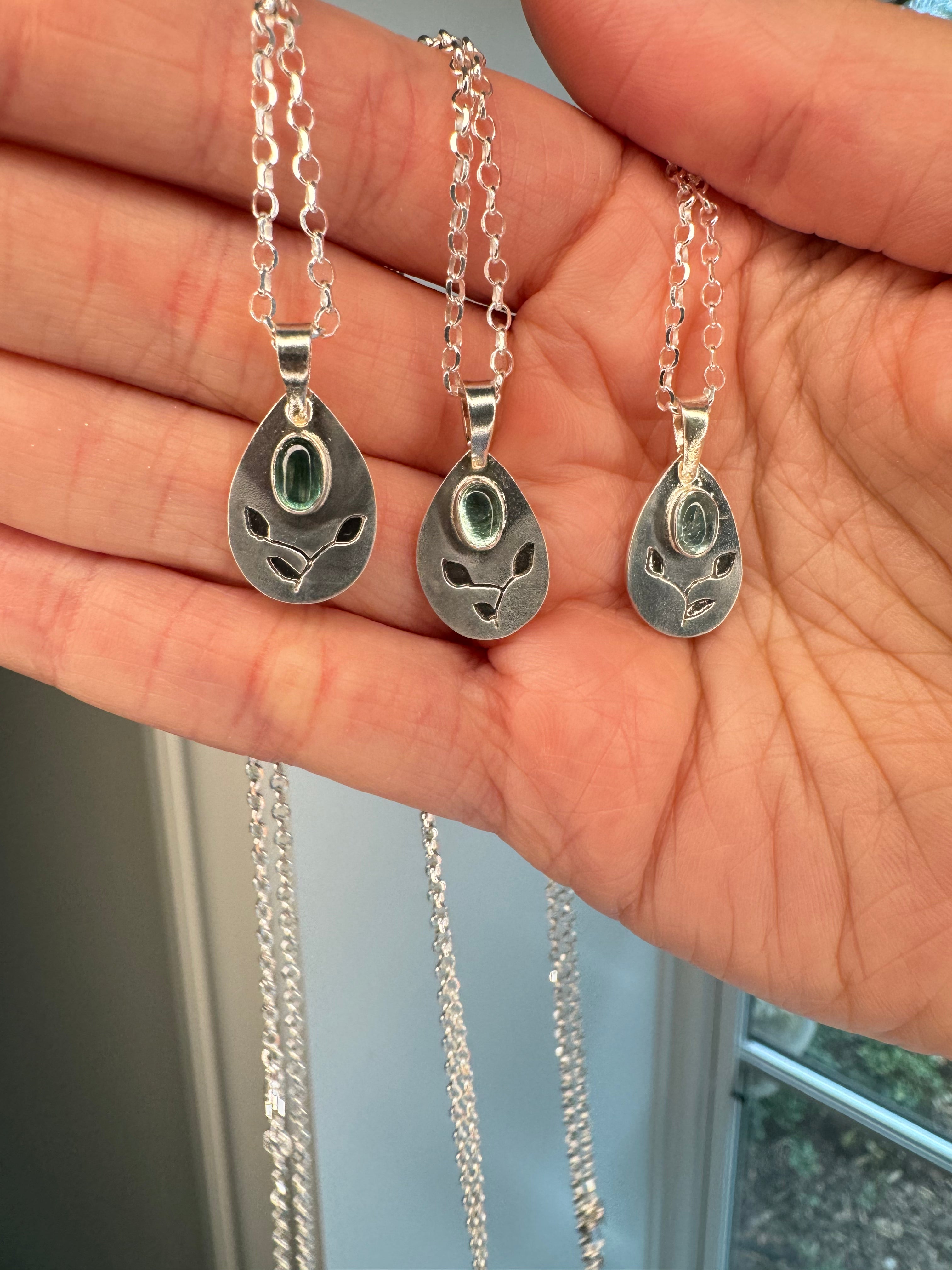 Tourmaline & Vine Pendant