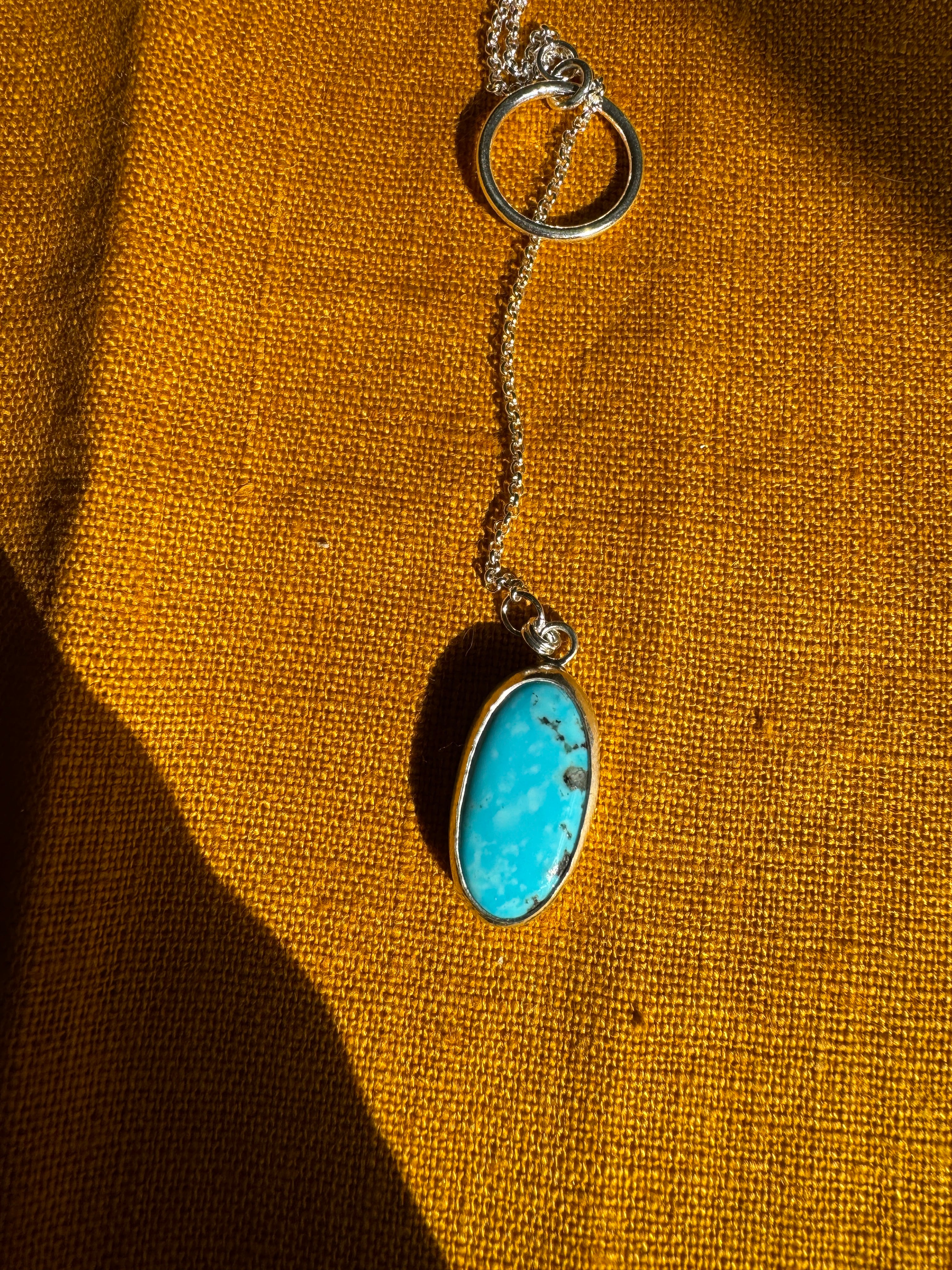 Kingman Turquoise Lariat Necklace